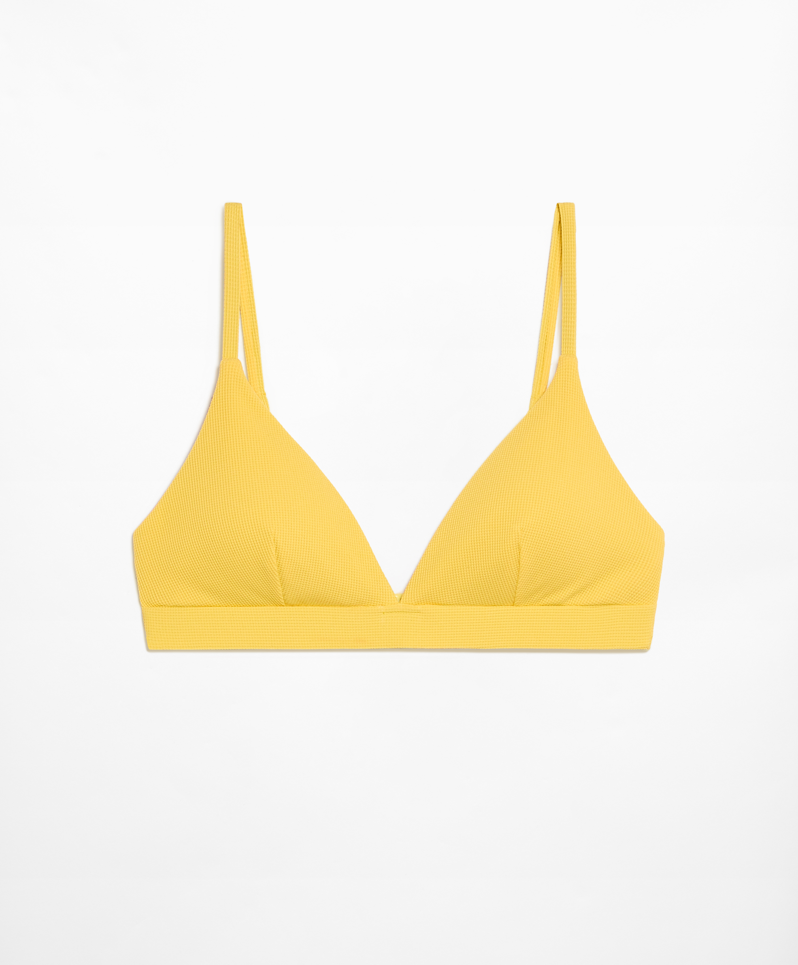 Piqué triangle bikini top