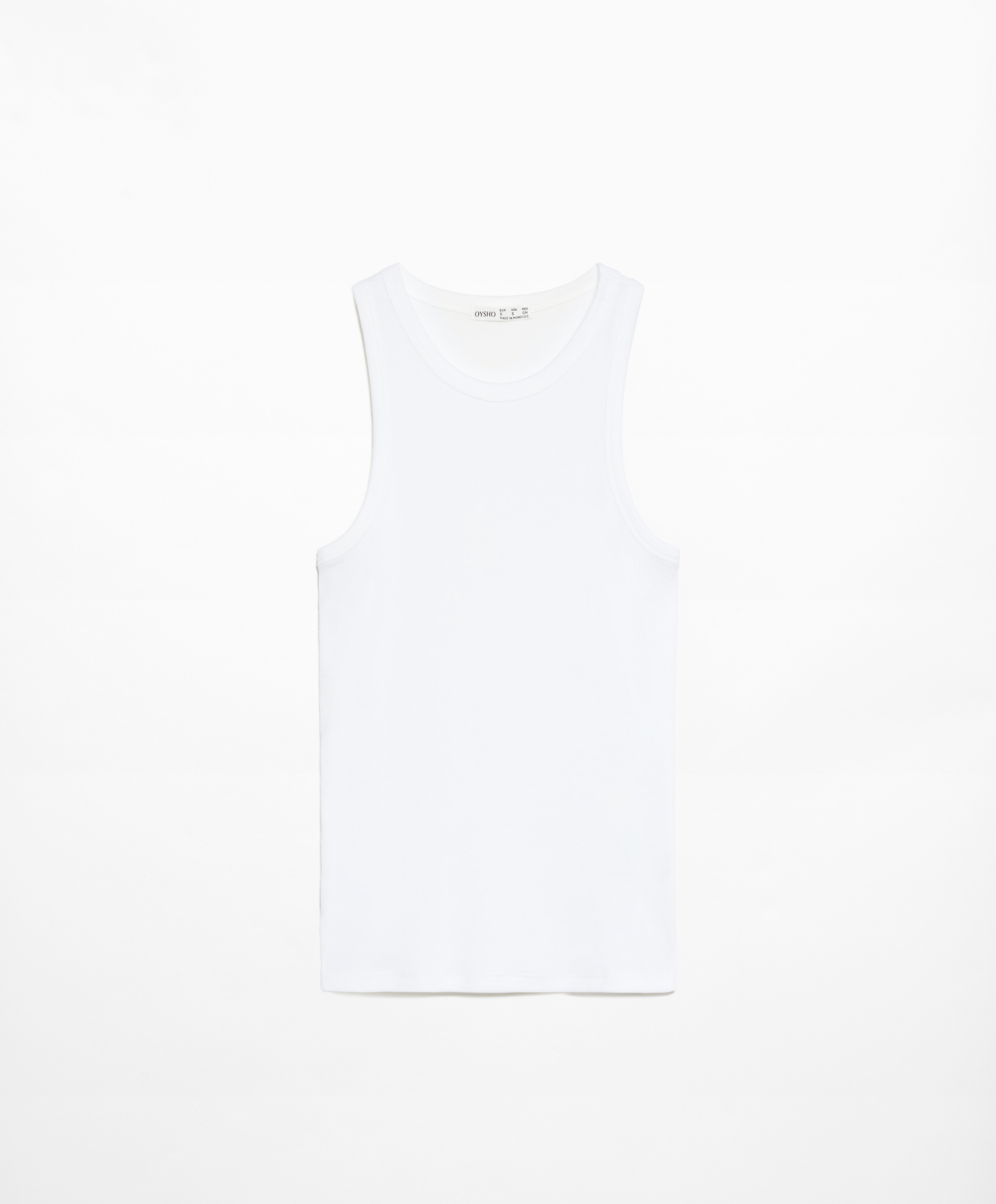 Rib vest top with cotton and modal