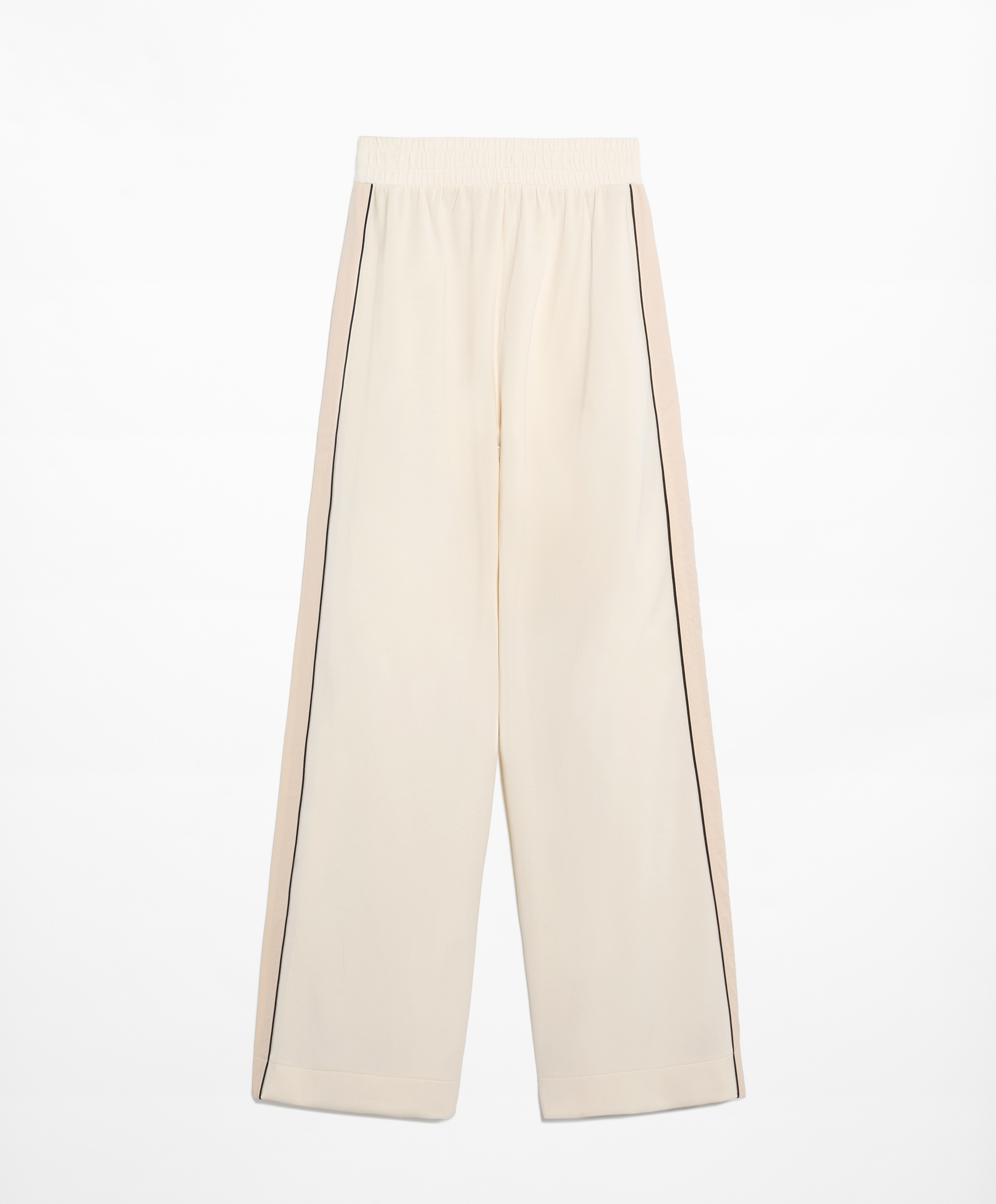 Side appliqué straight-leg trousers with modal
