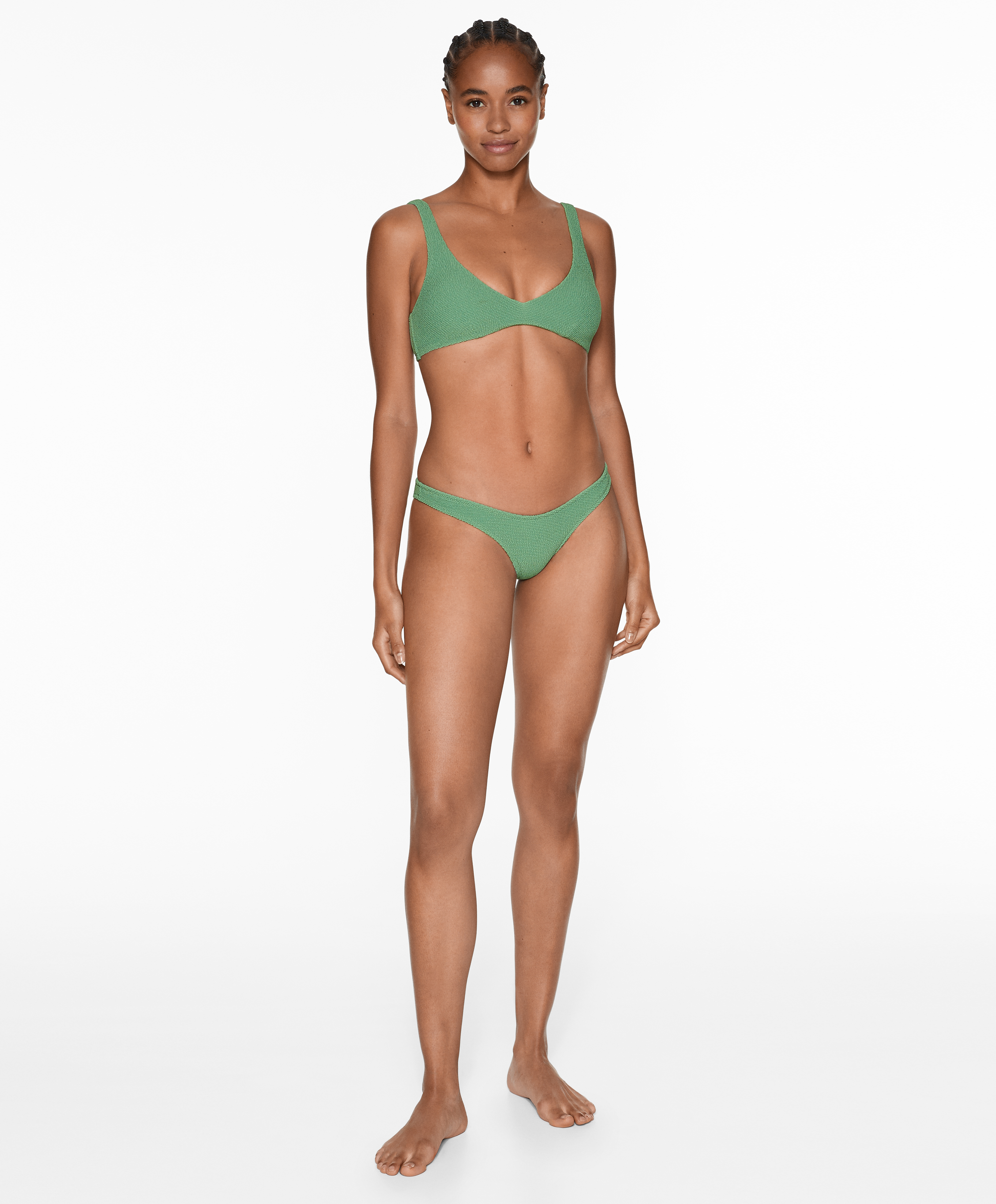 U-cut crinkle Brazilian bikini briefs