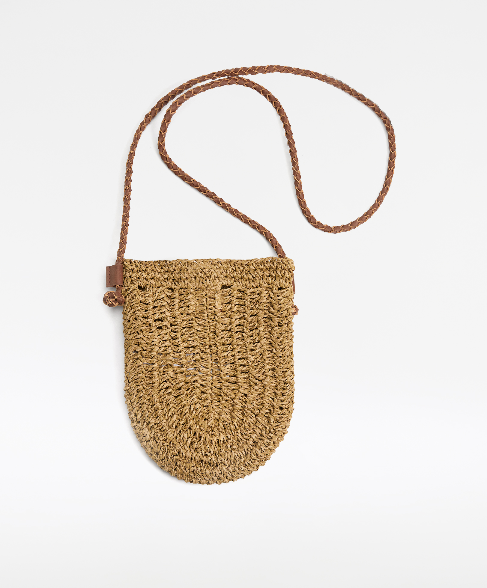 Mobile phone bag with braided crossover strap