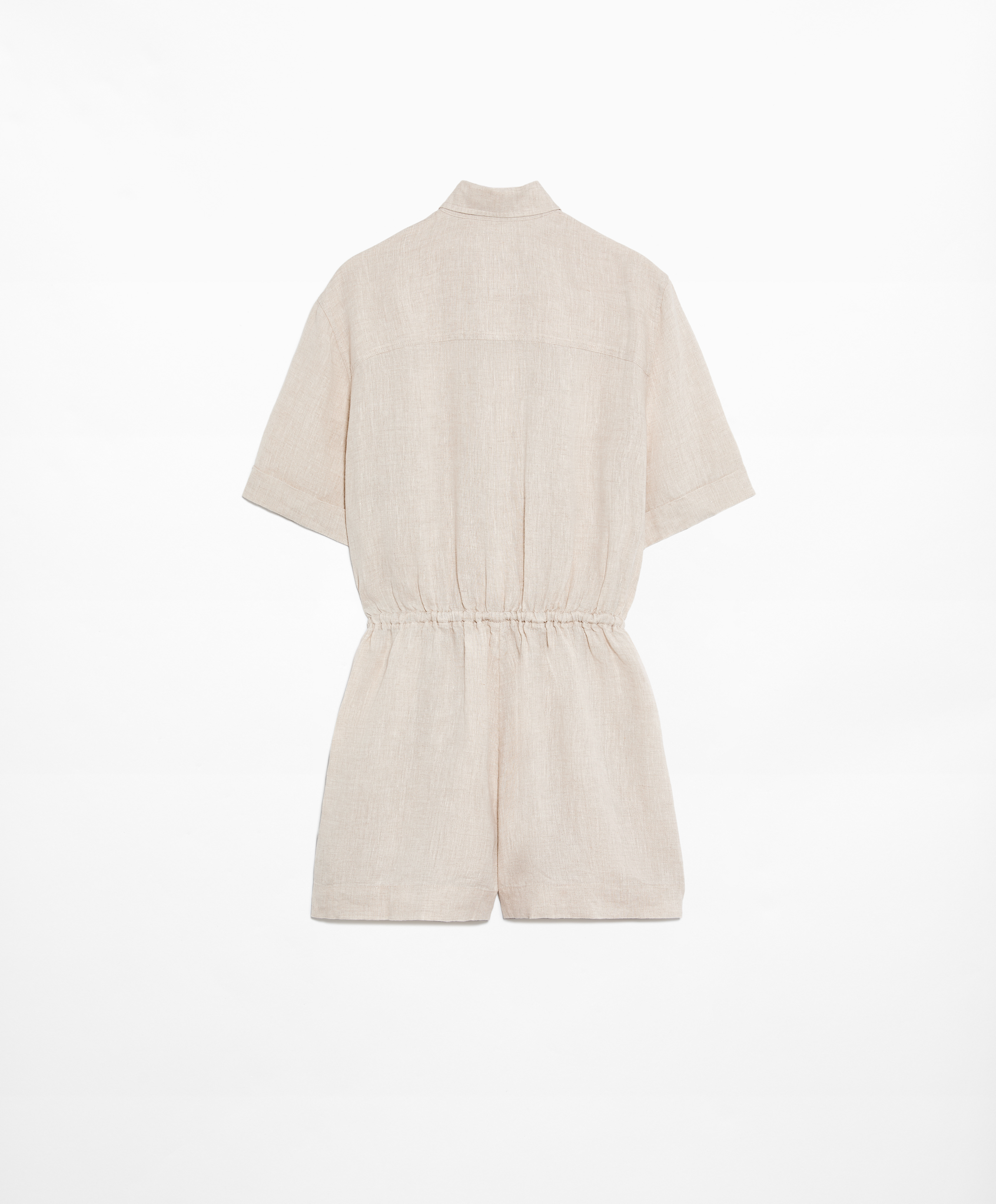 Short 100% linen jumpsuit with pockets