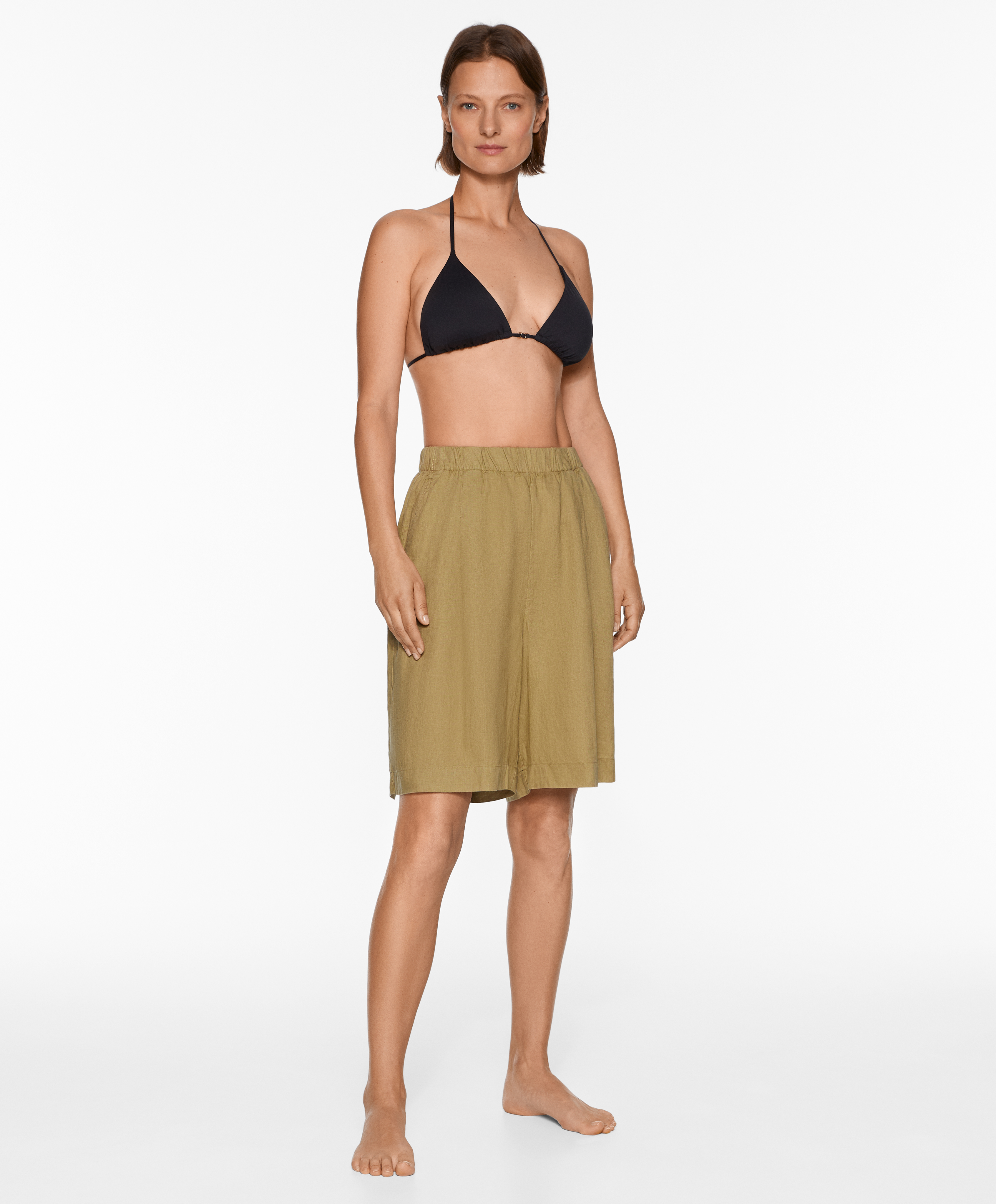 100% linen Bermuda shorts