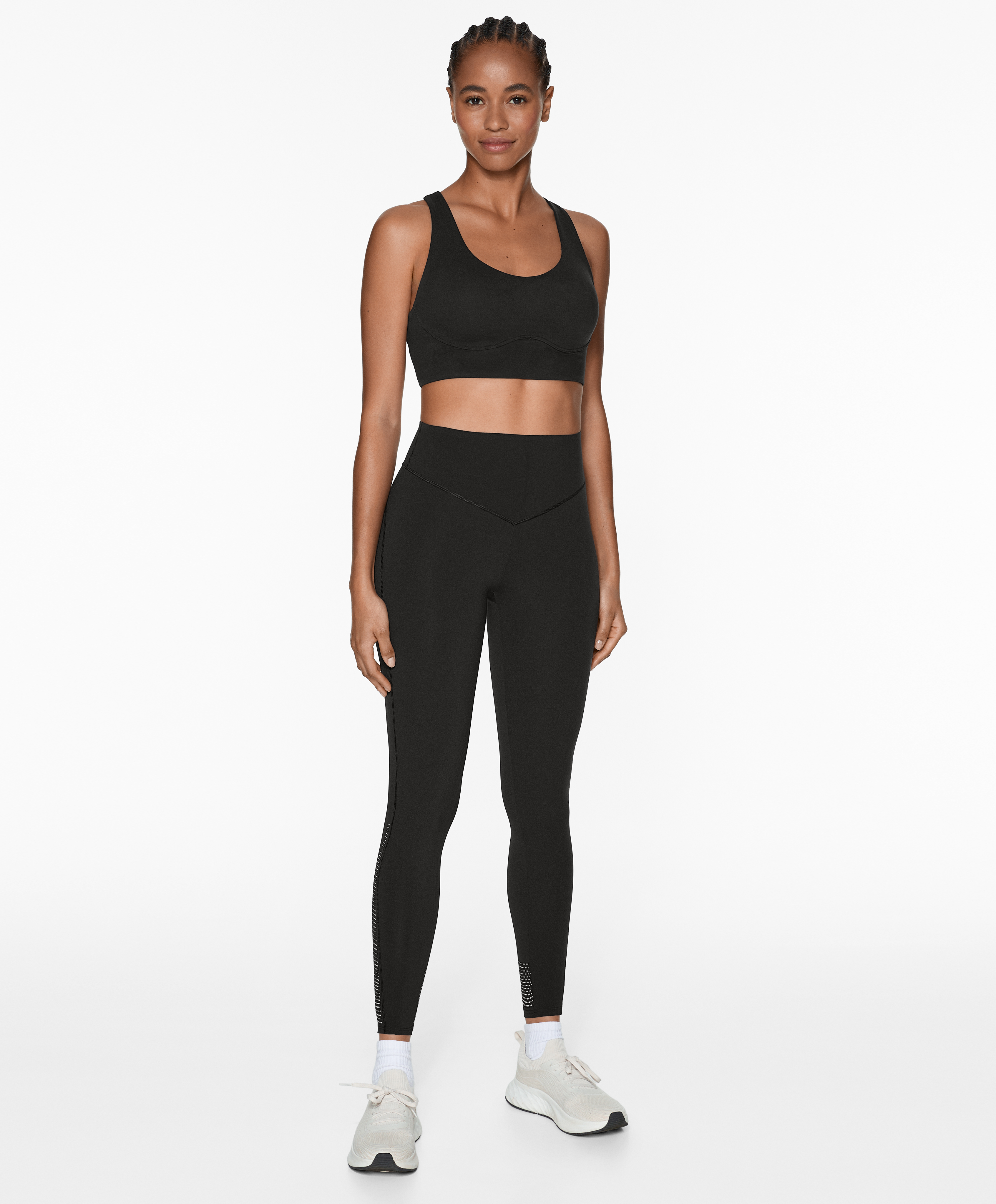Compressive running high-rise 65cm ankle-length leggings