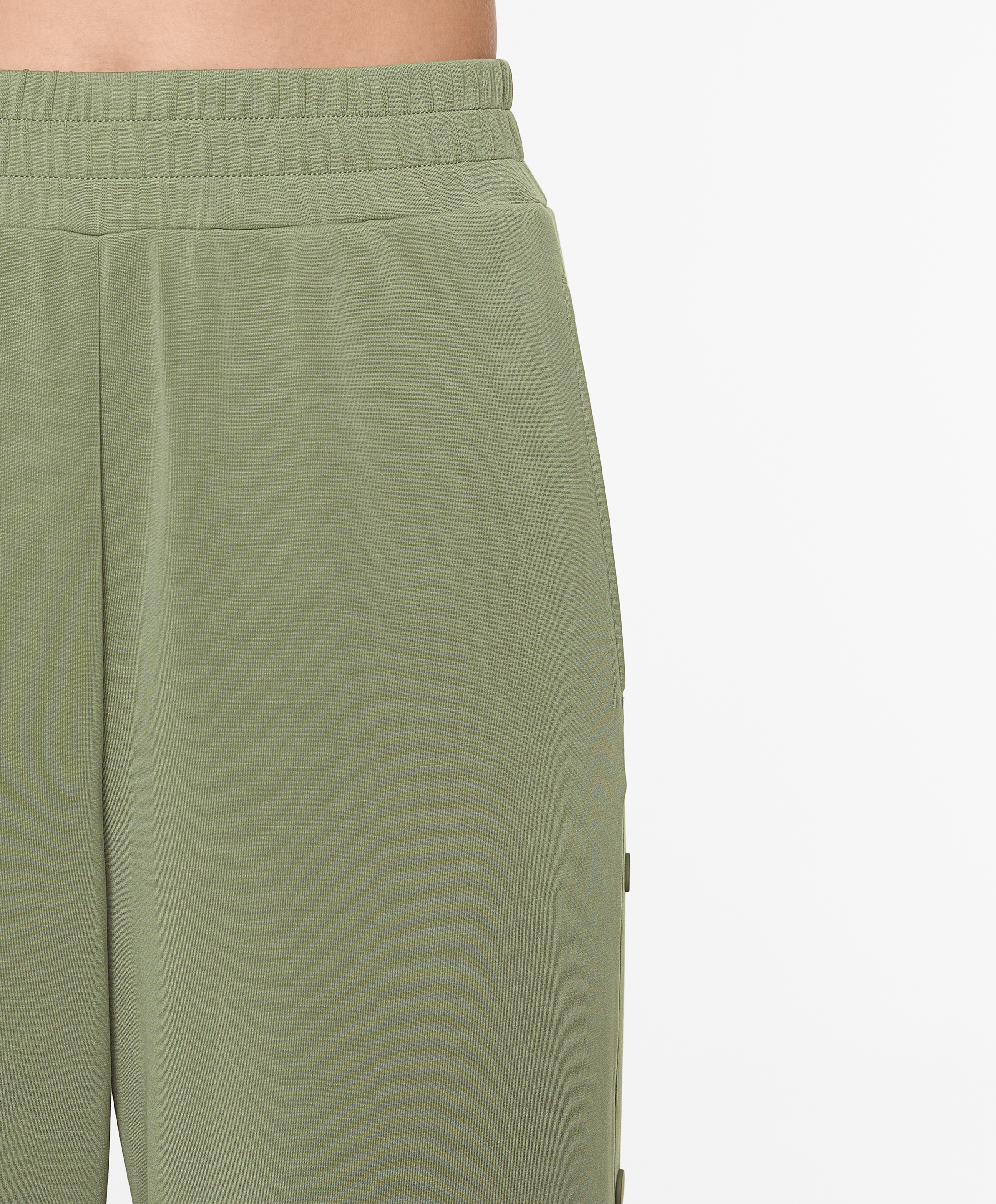 Soft-touch wide, straight-leg trousers with modal and buttons