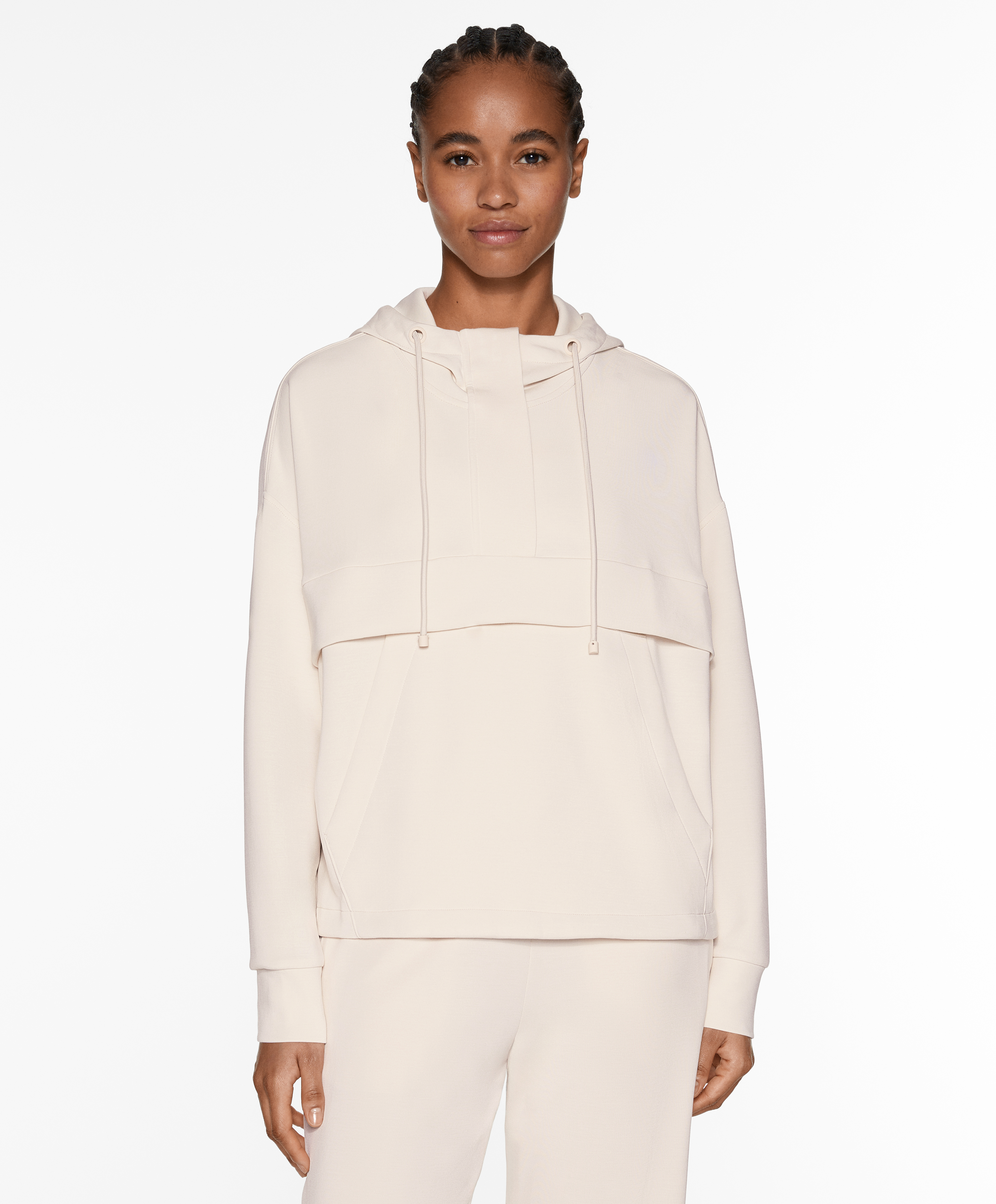 Soft-touch sweatshirt with modal and zip