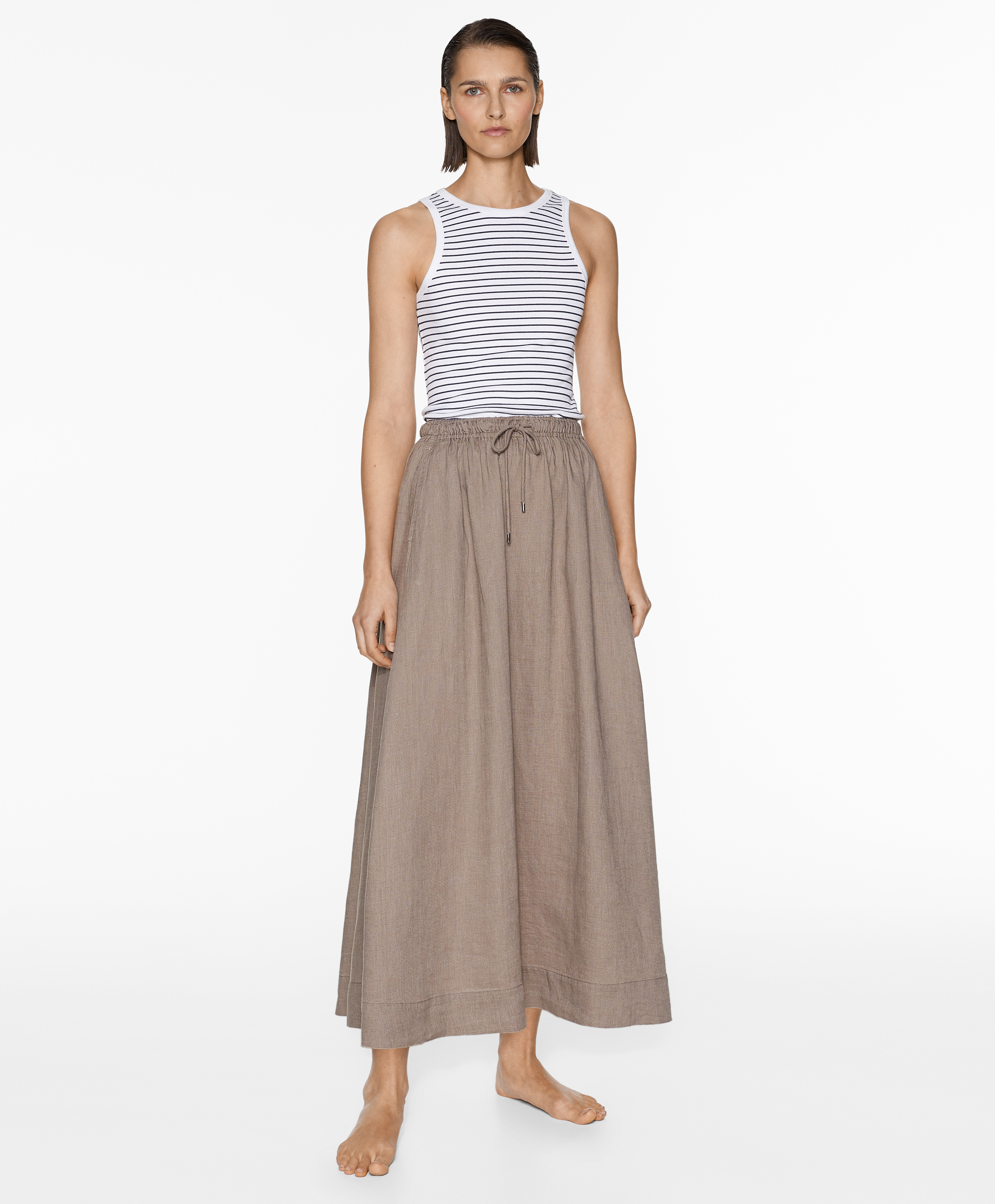 Long 100% linen skirt