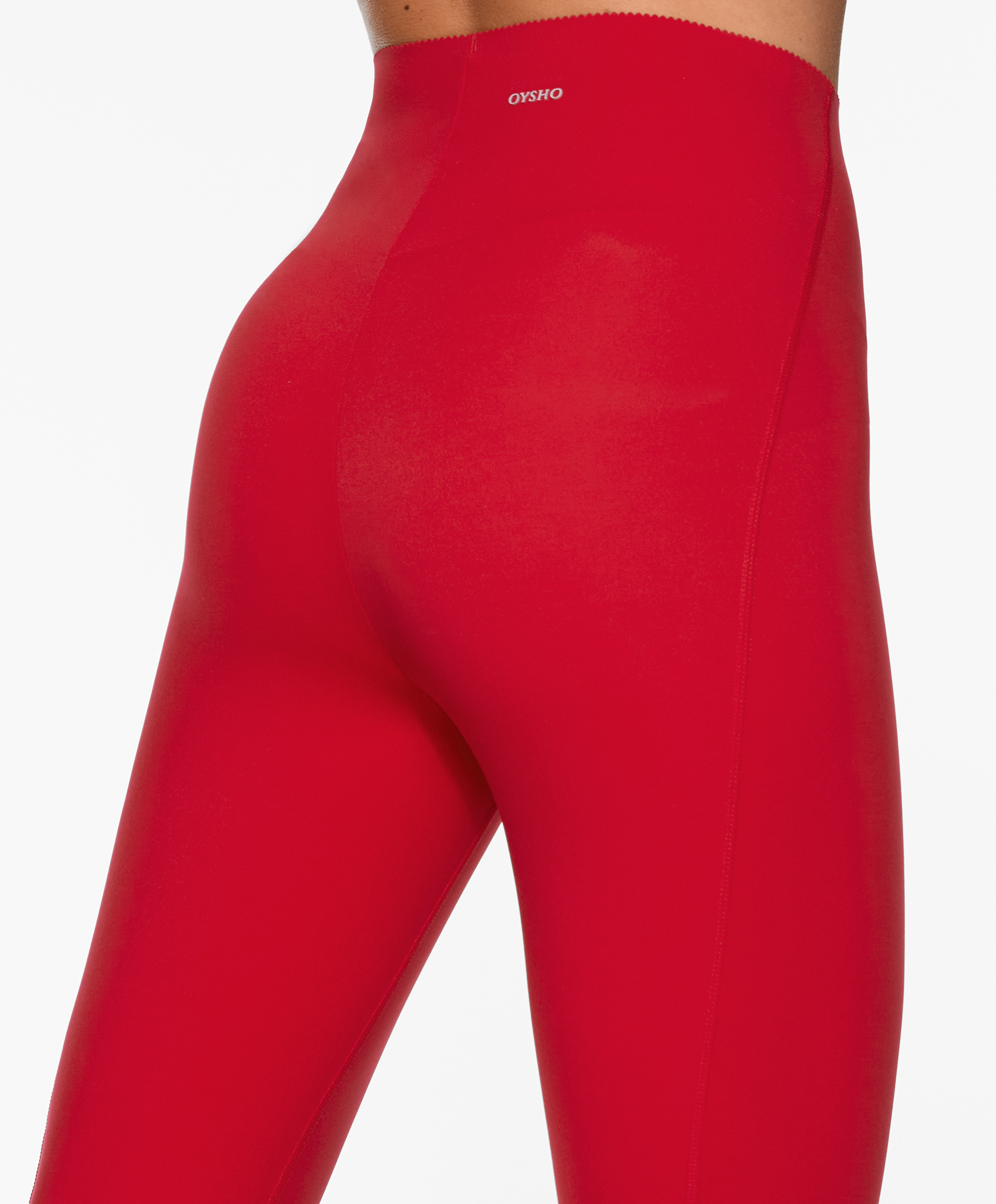 Compressive high-rise core-control ankle-length leggings