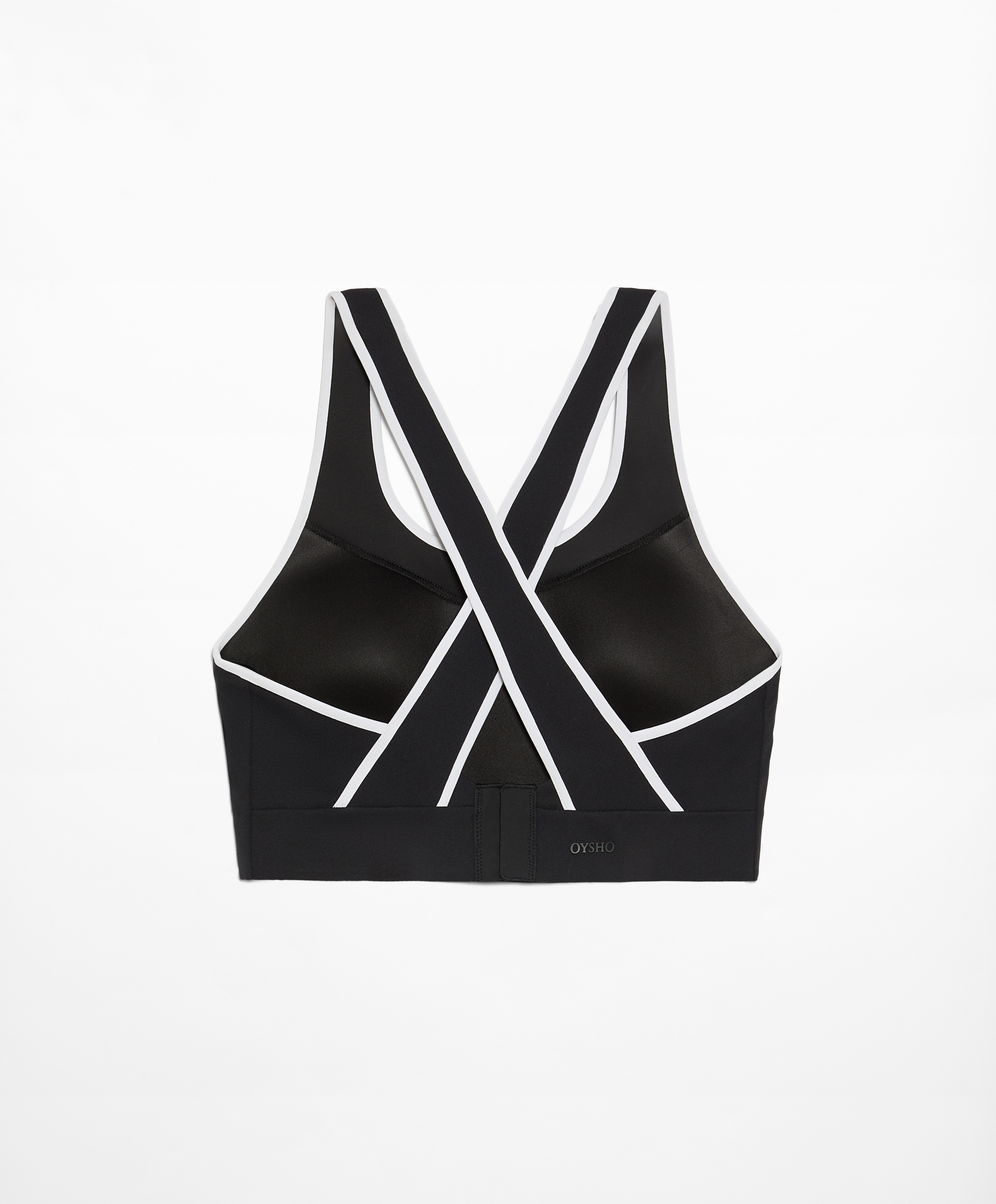 Firm support compressive sports bra with piping