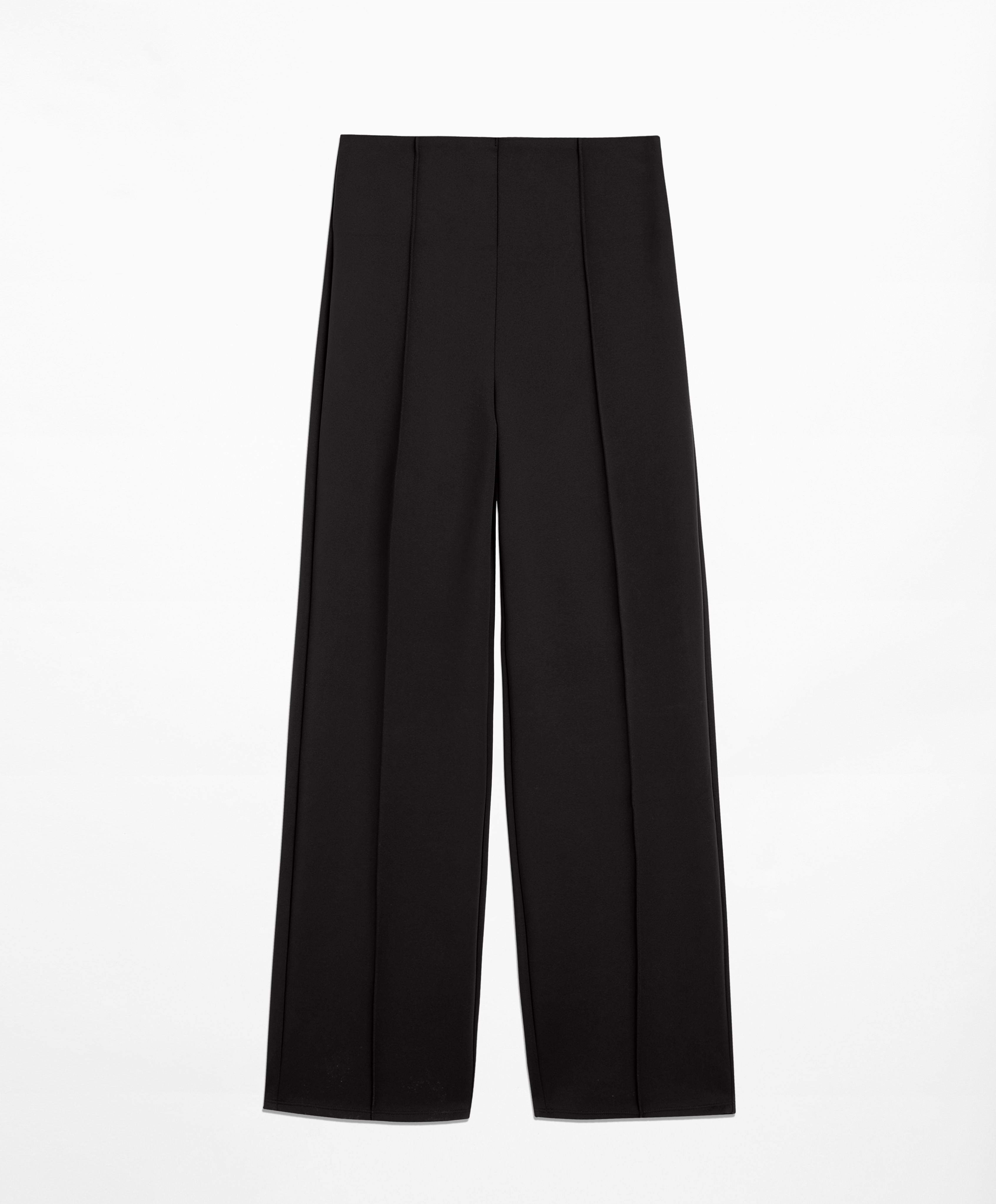 Neoprene-effect straight-leg trousers