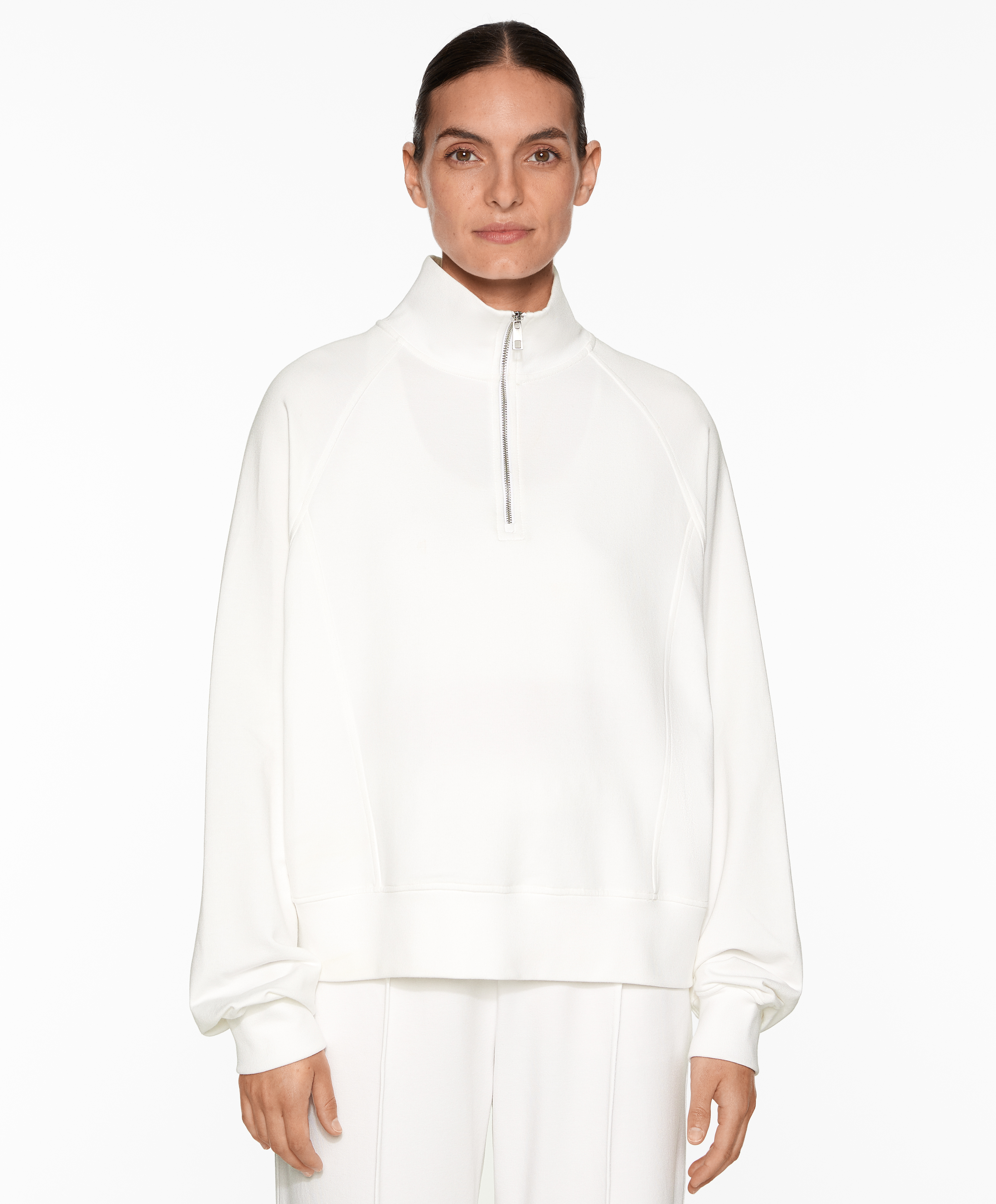 Half-zip sweatshirt with cotton and modal
