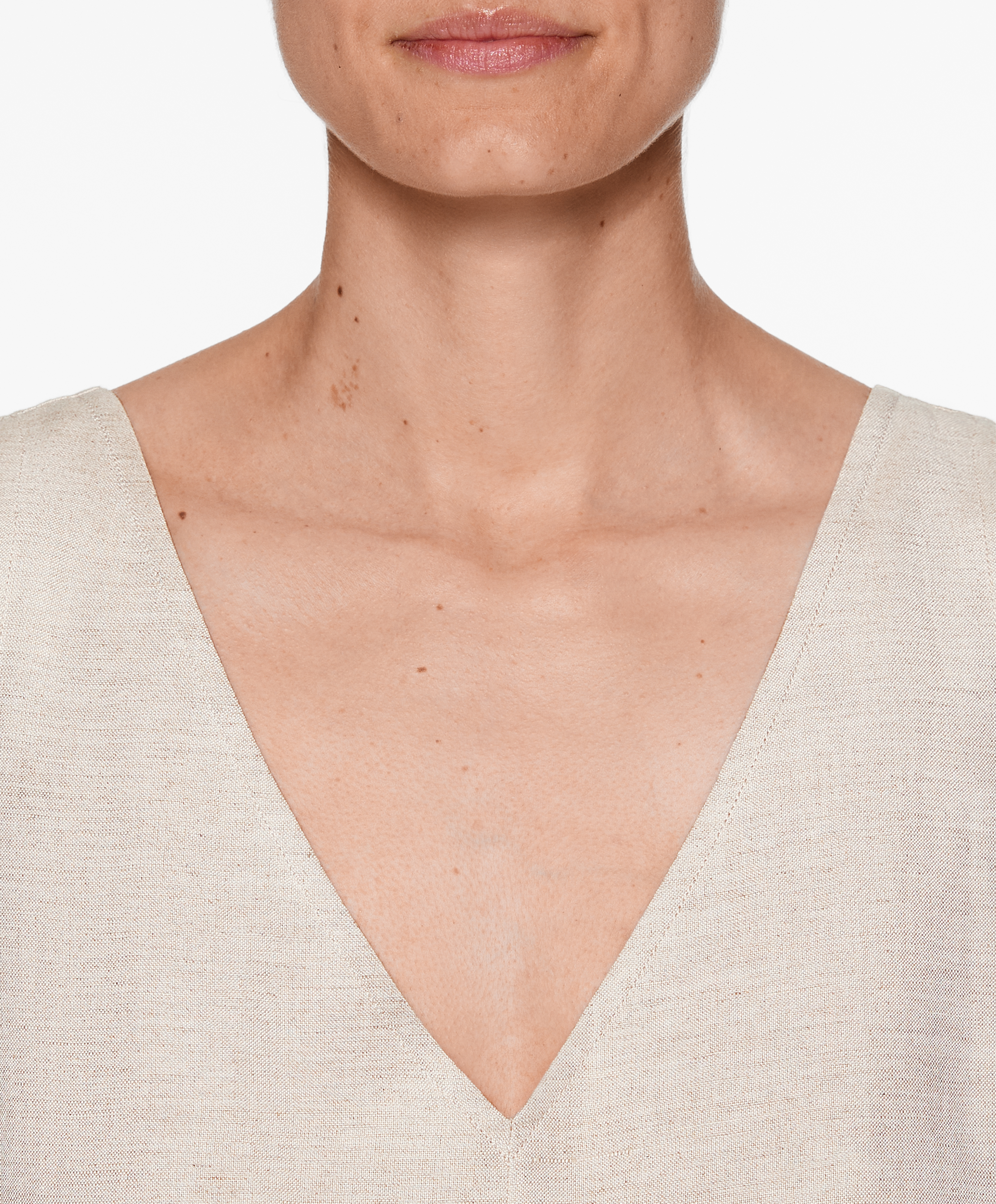 Linen blend long jumpsuit