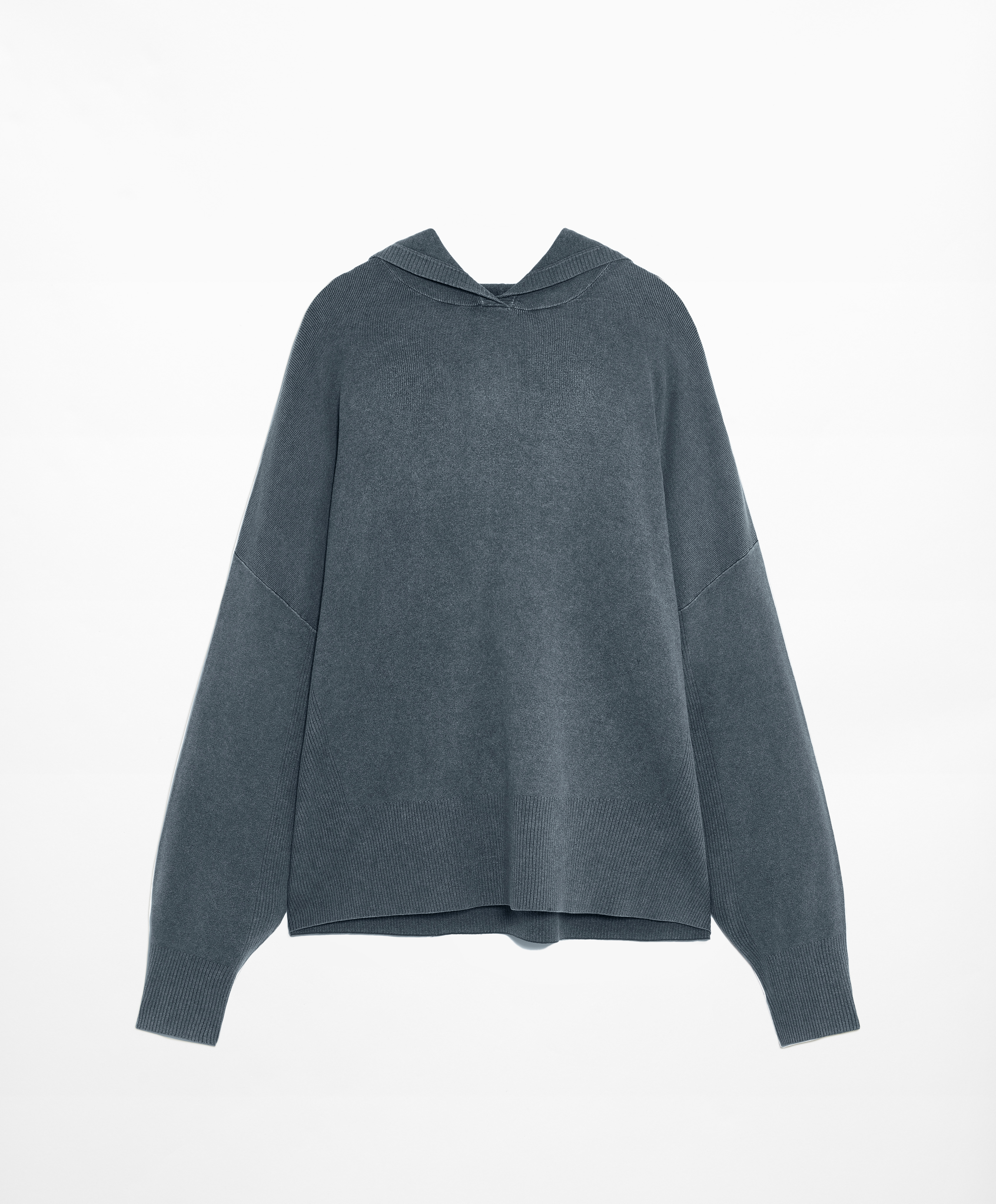 Hooded knit sweatshirt