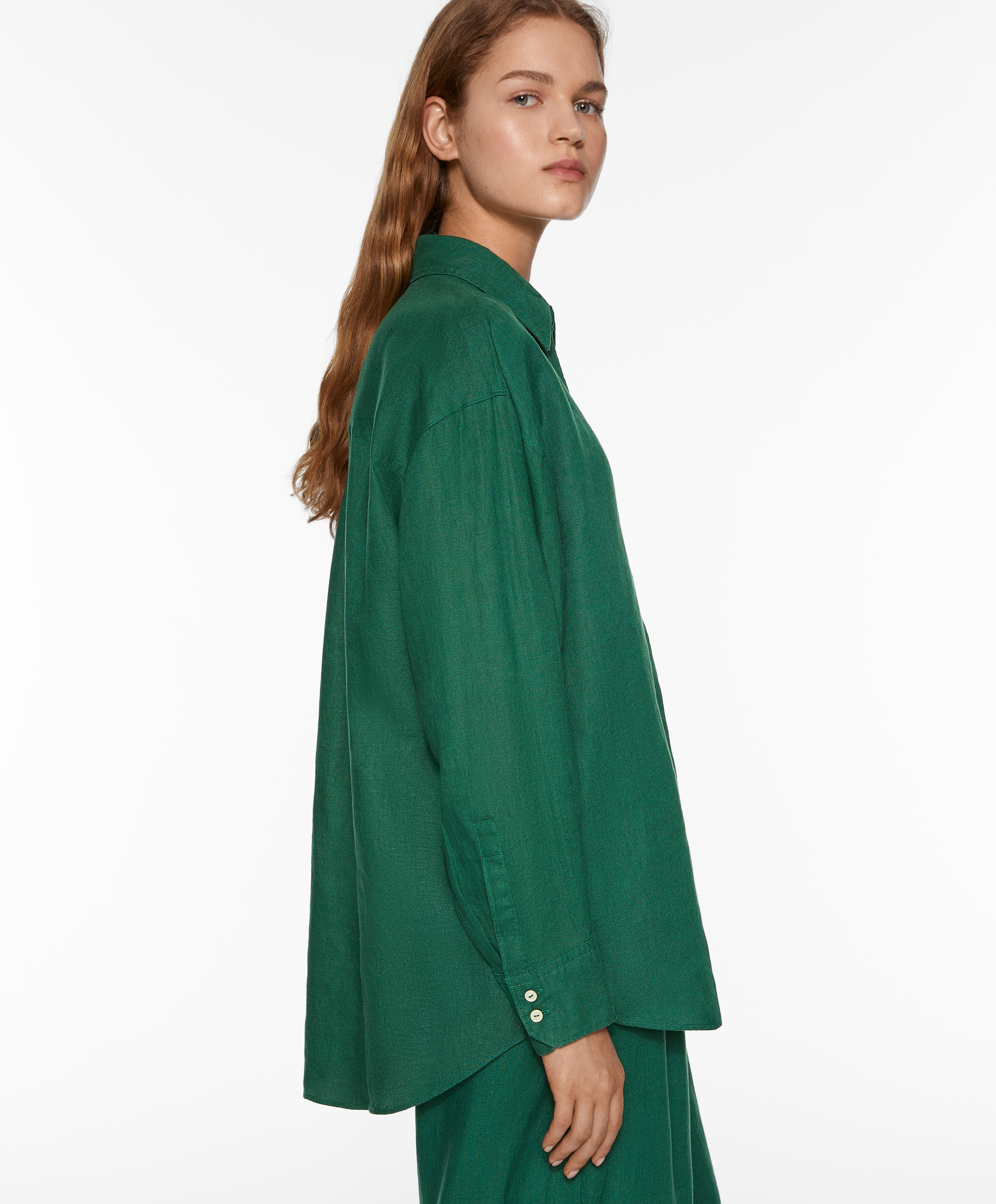 100% linen long-sleeved shirt