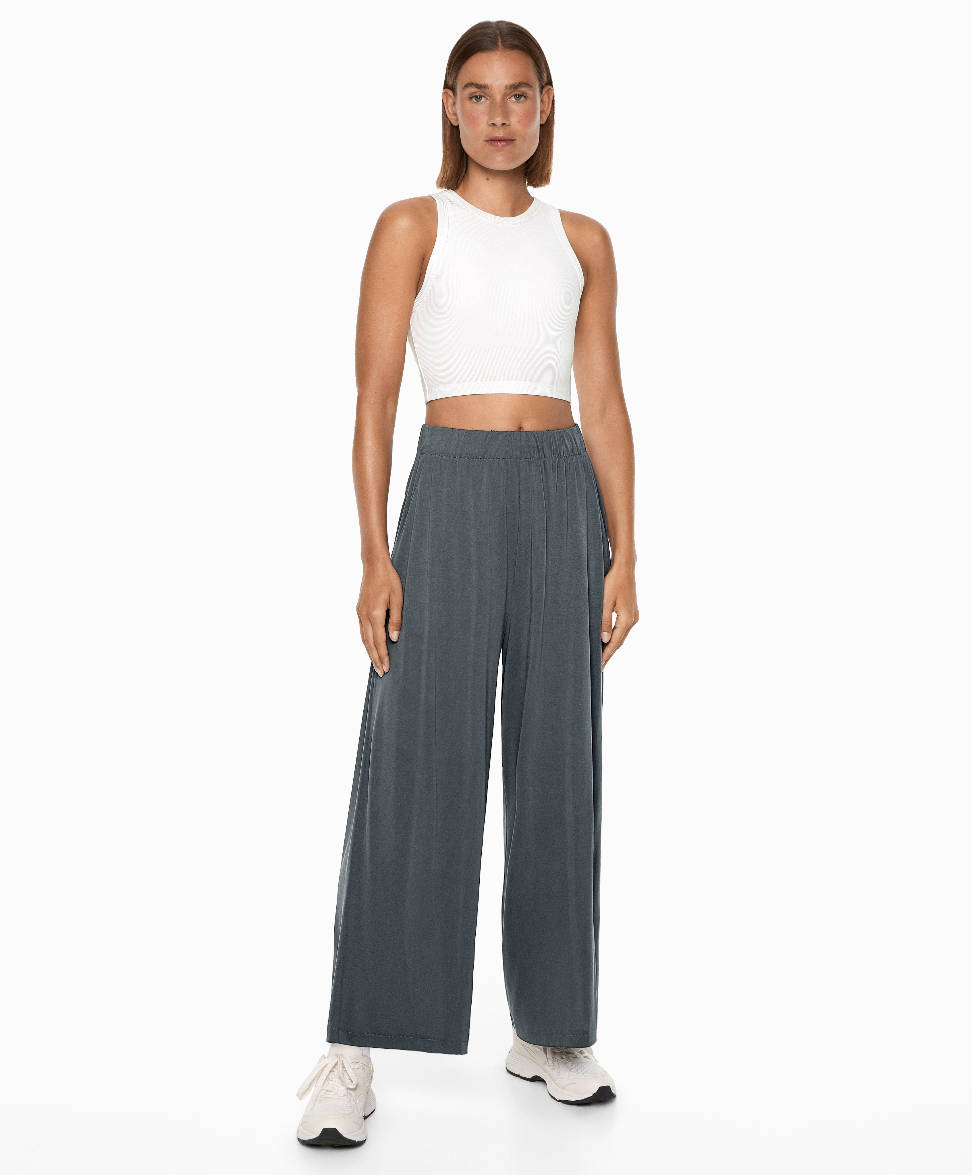 Modal blend crop trousers