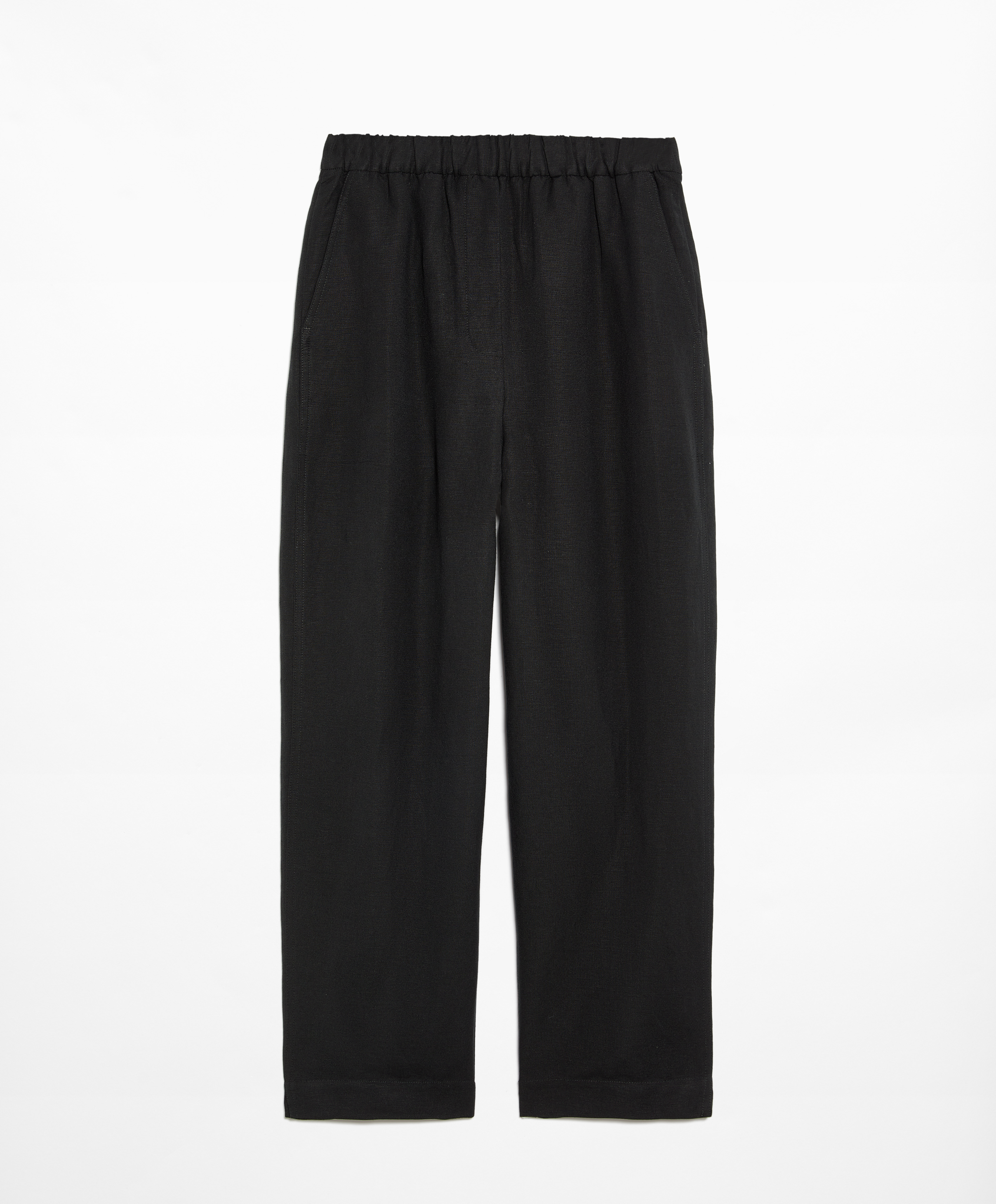 Slim-fit trousers with linen