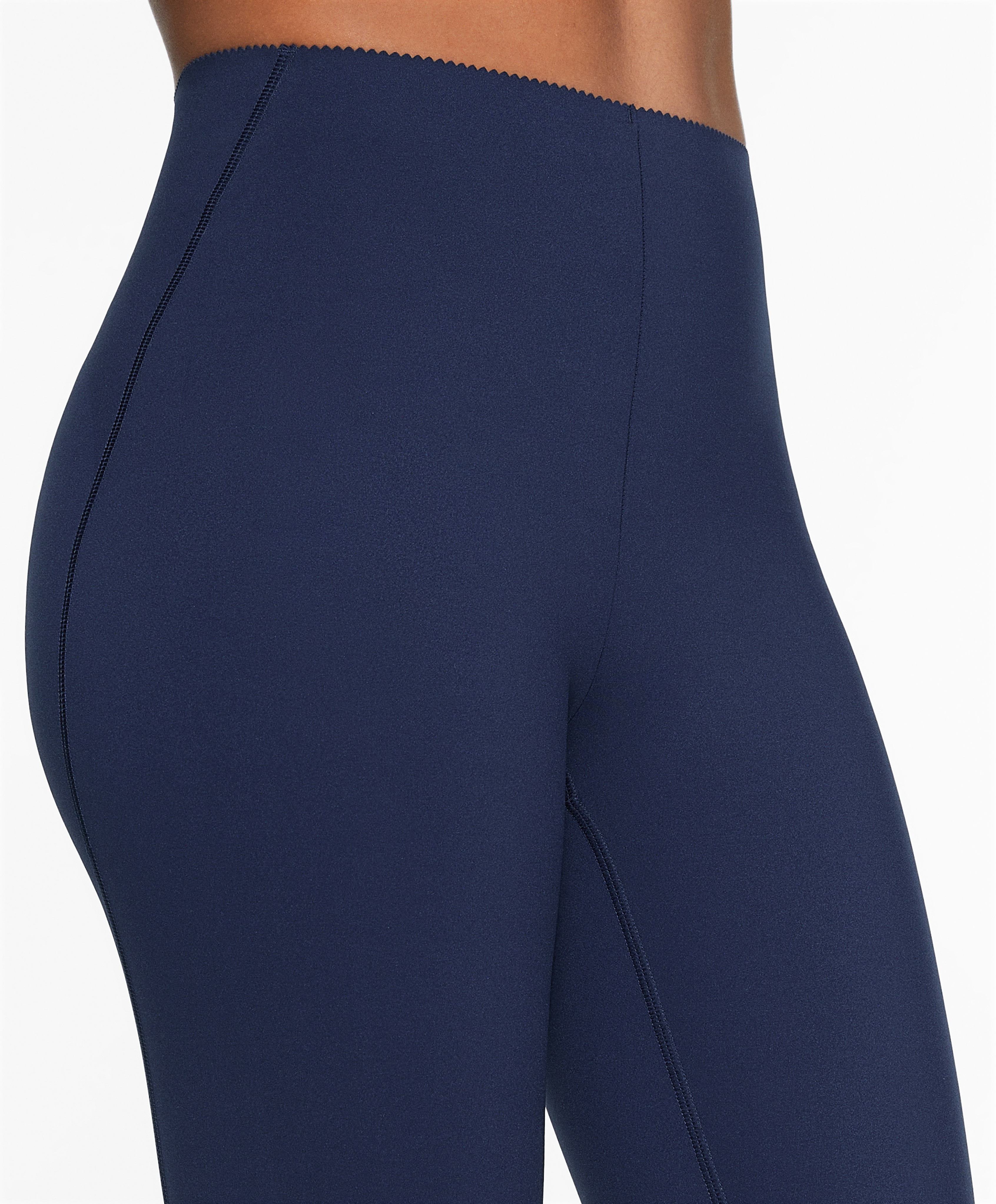 Compressive core control ankle-length leggings