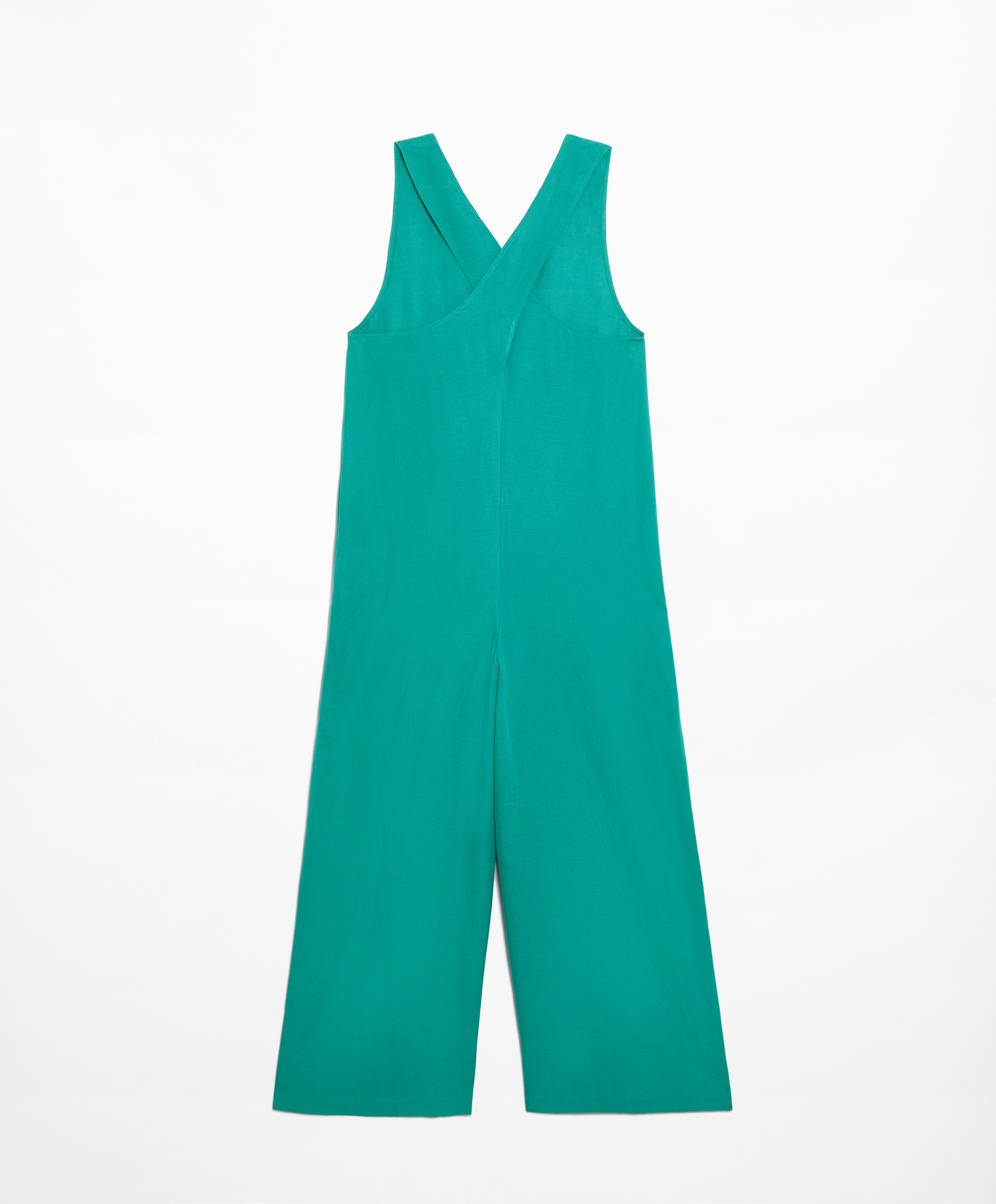 Linen blend long jumpsuit