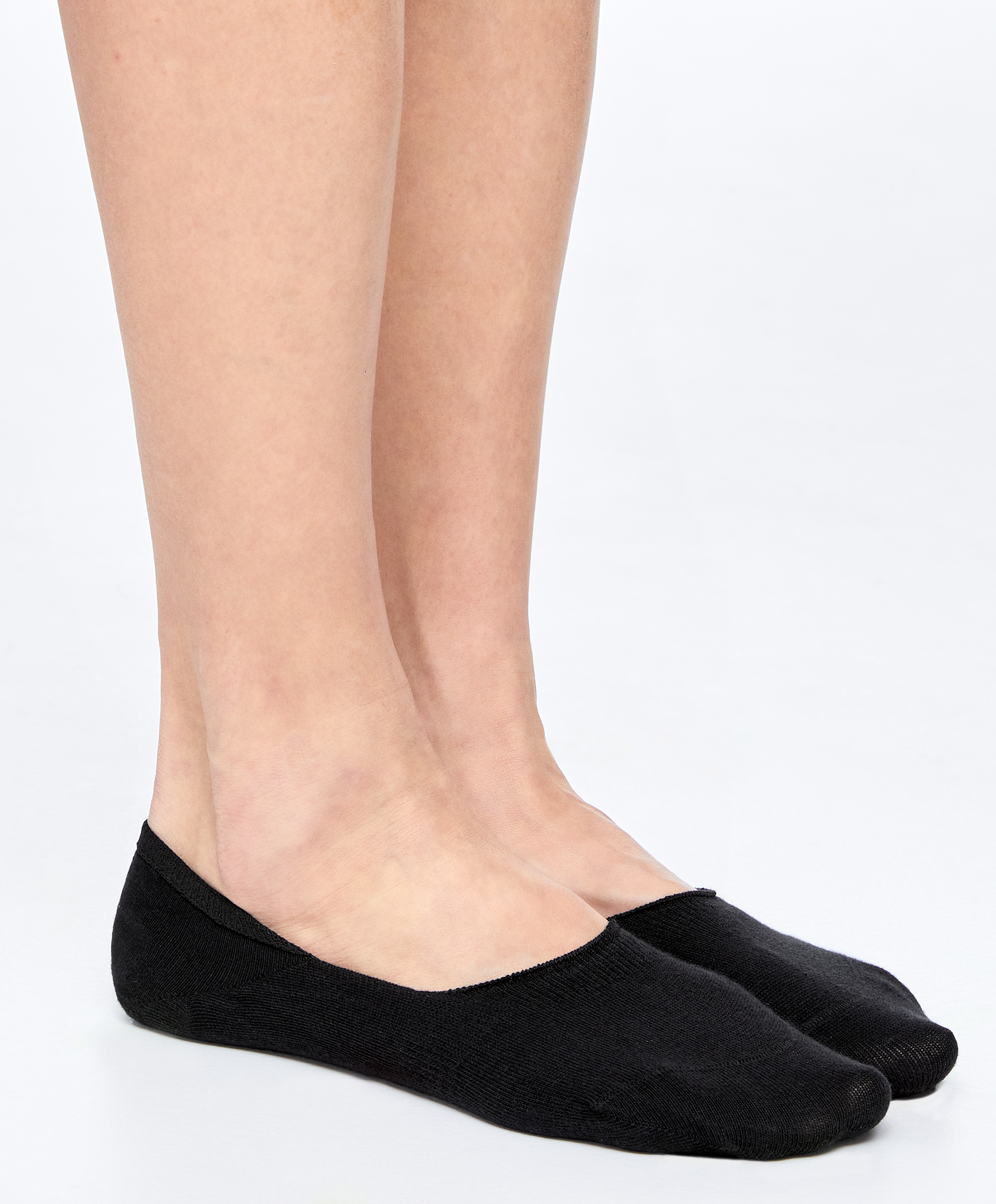 2 pairs of high-cut cotton blend invisible socks