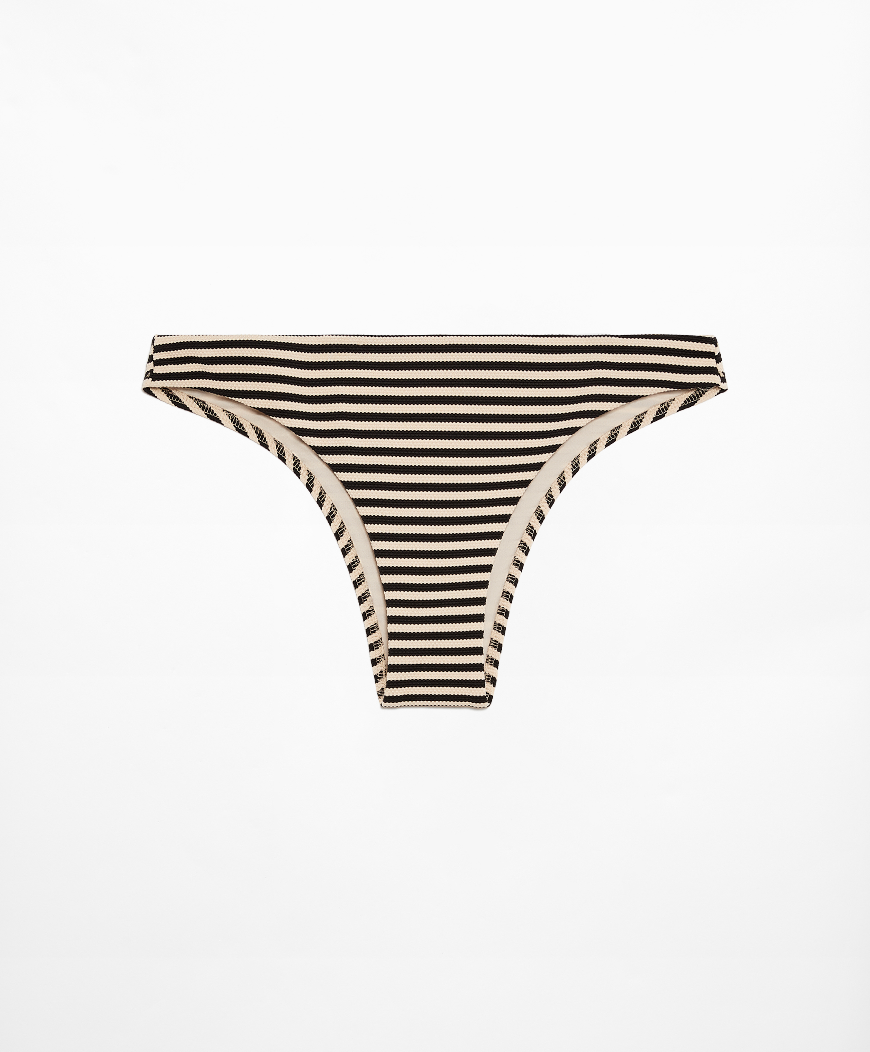 Stripe piqué medium-coverage bikini briefs