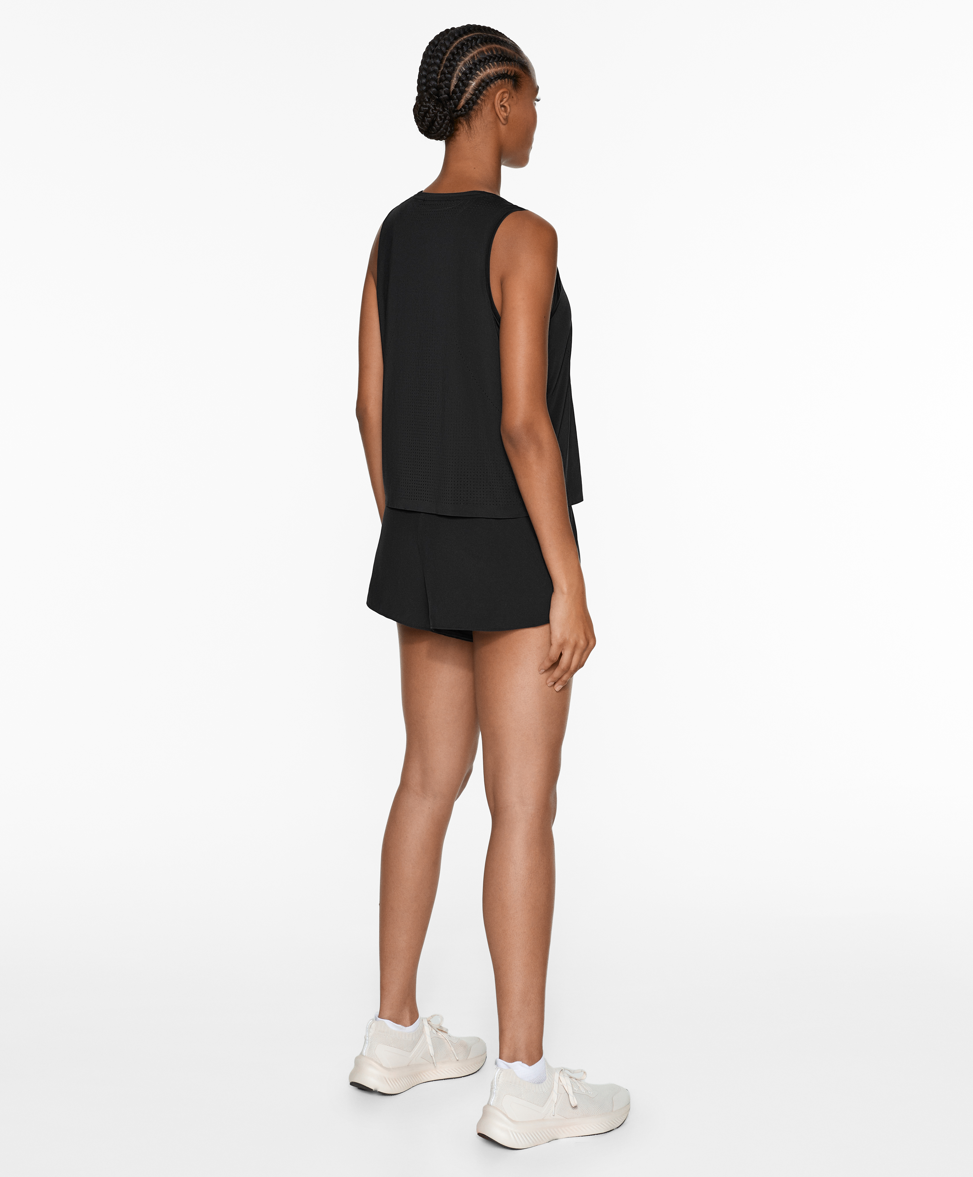 Sleeveless cropped technical T-shirt