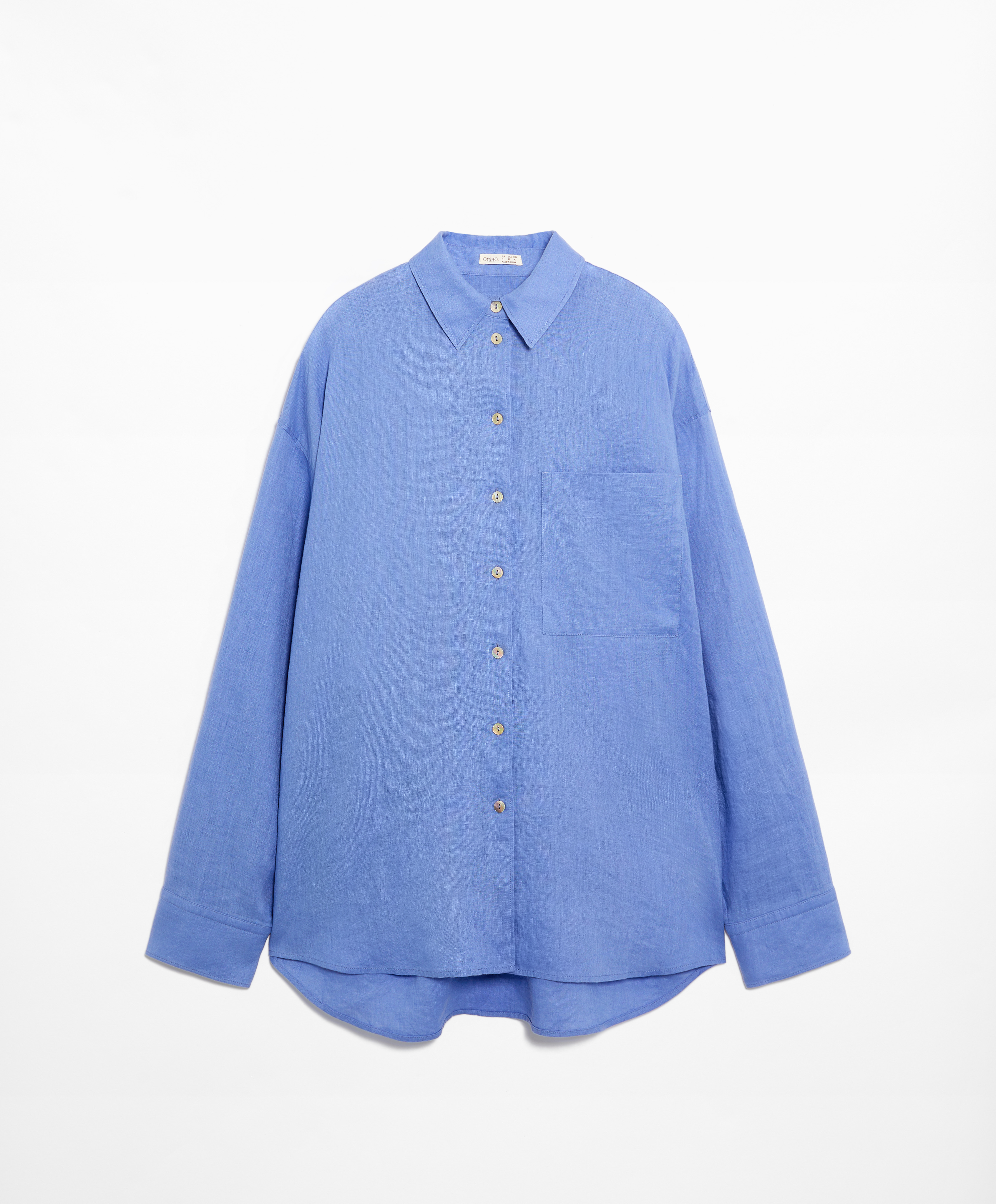 100% linen long-sleeved shirt
