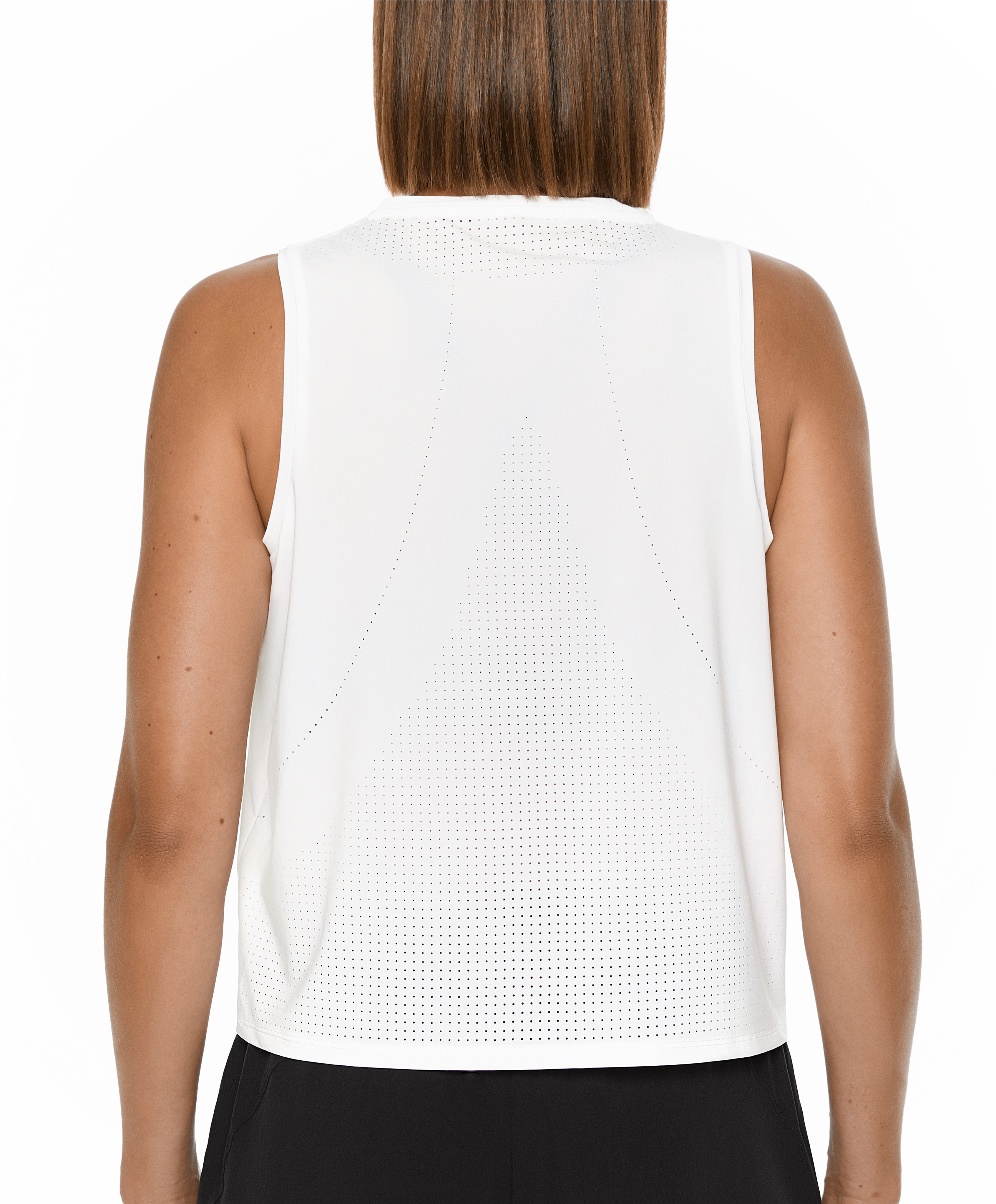 Sleeveless cropped technical T-shirt