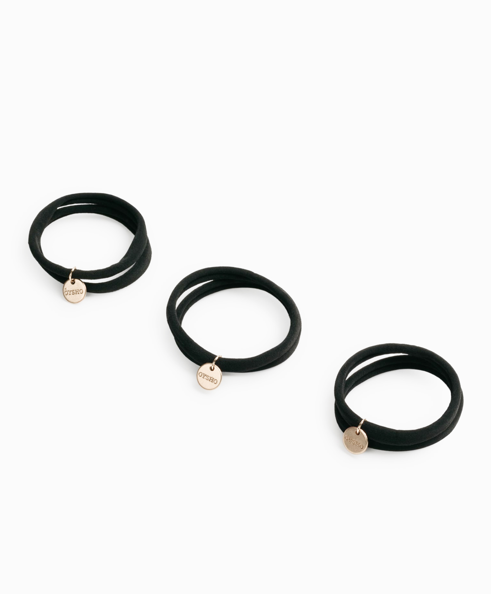 6 Oysho plaque hair ties