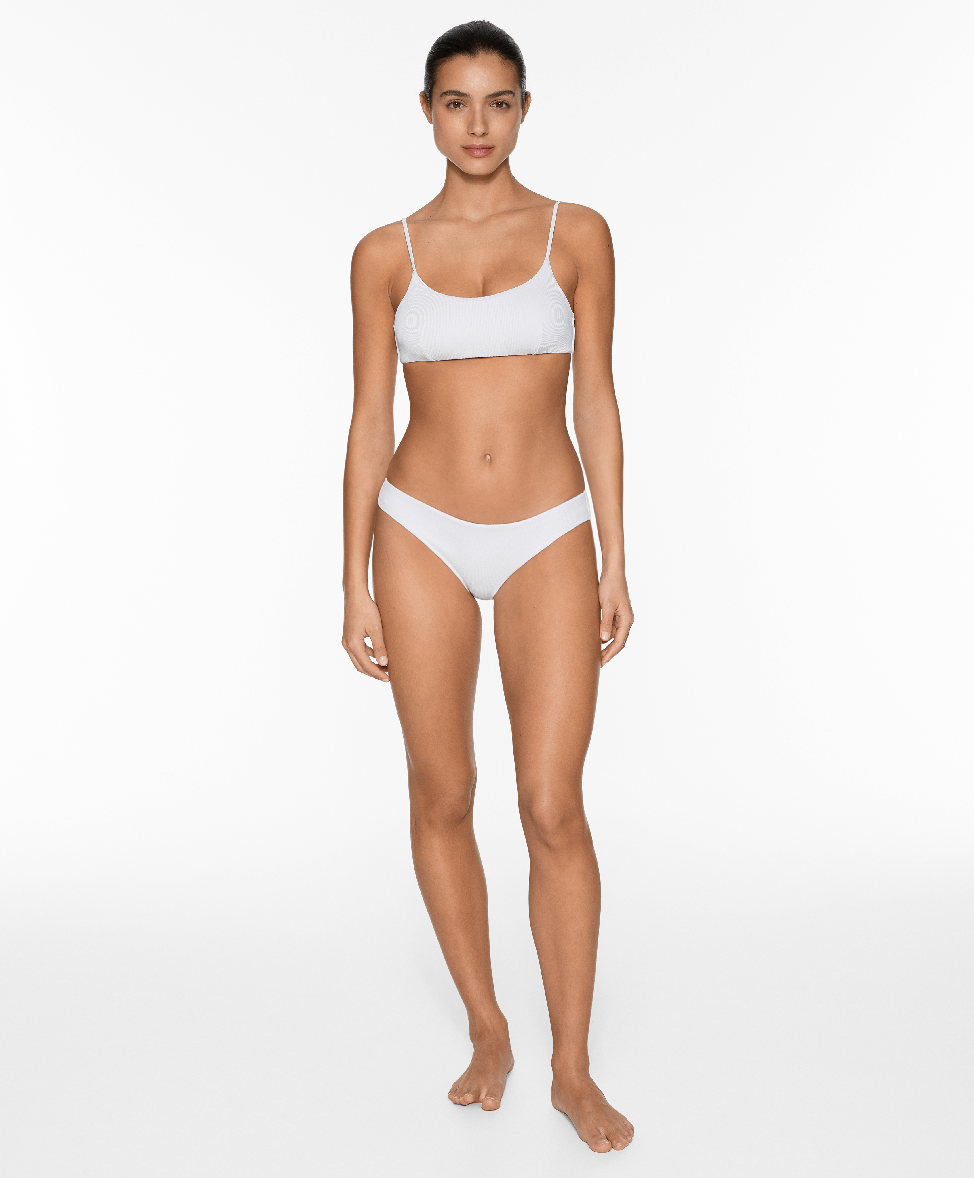 Medium-coverage U-cut rib bikini briefs