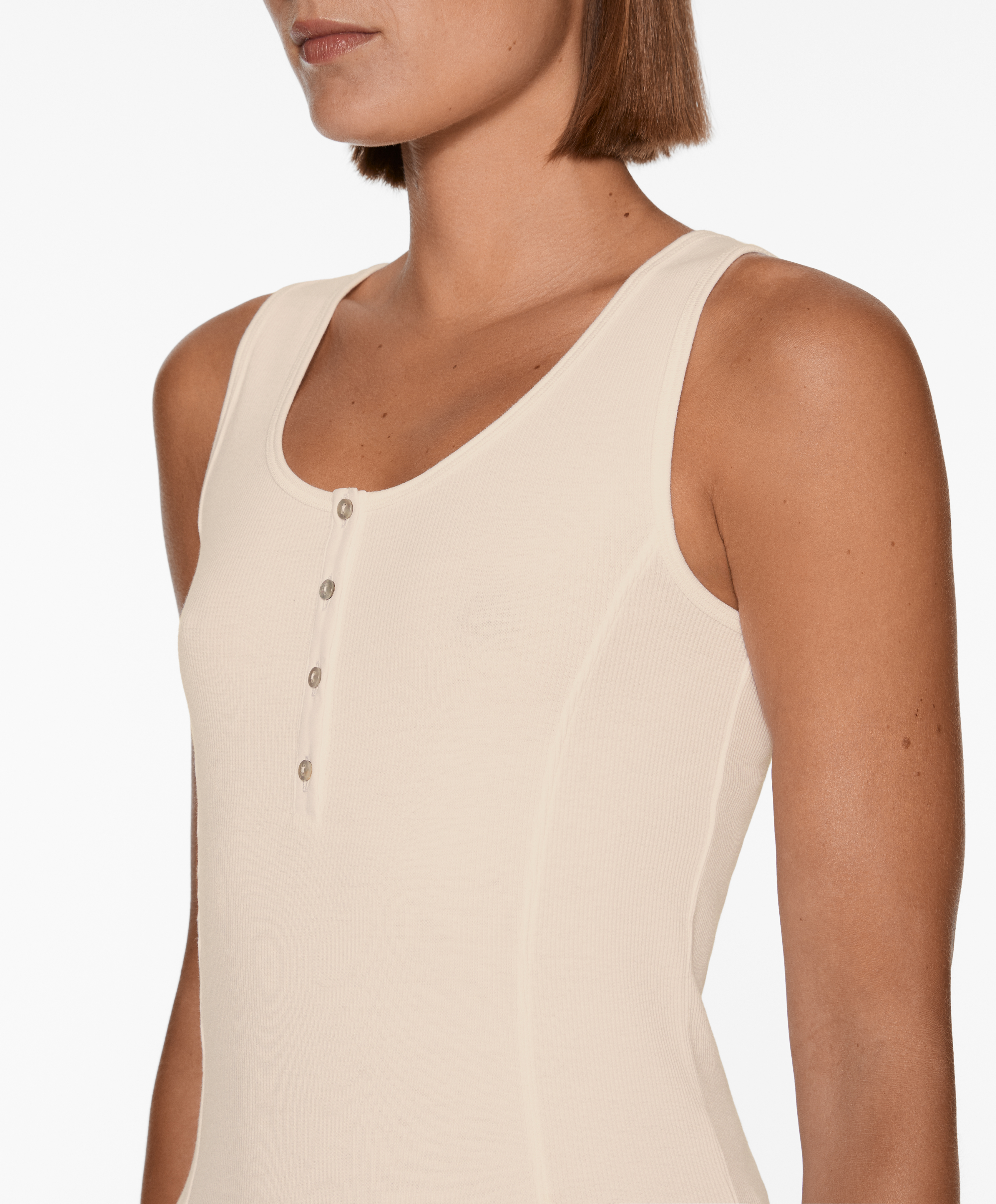 Sleeveless T-shirt with cotton and modal
