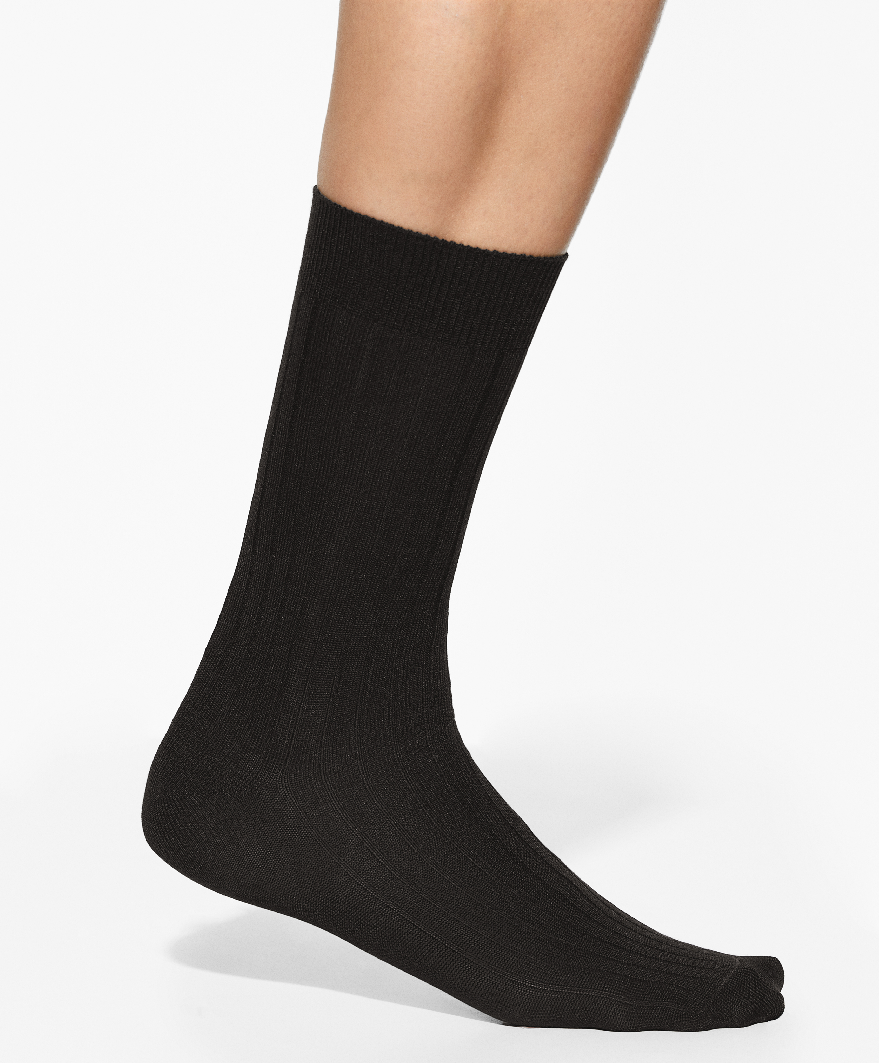 Rib silk classic socks
