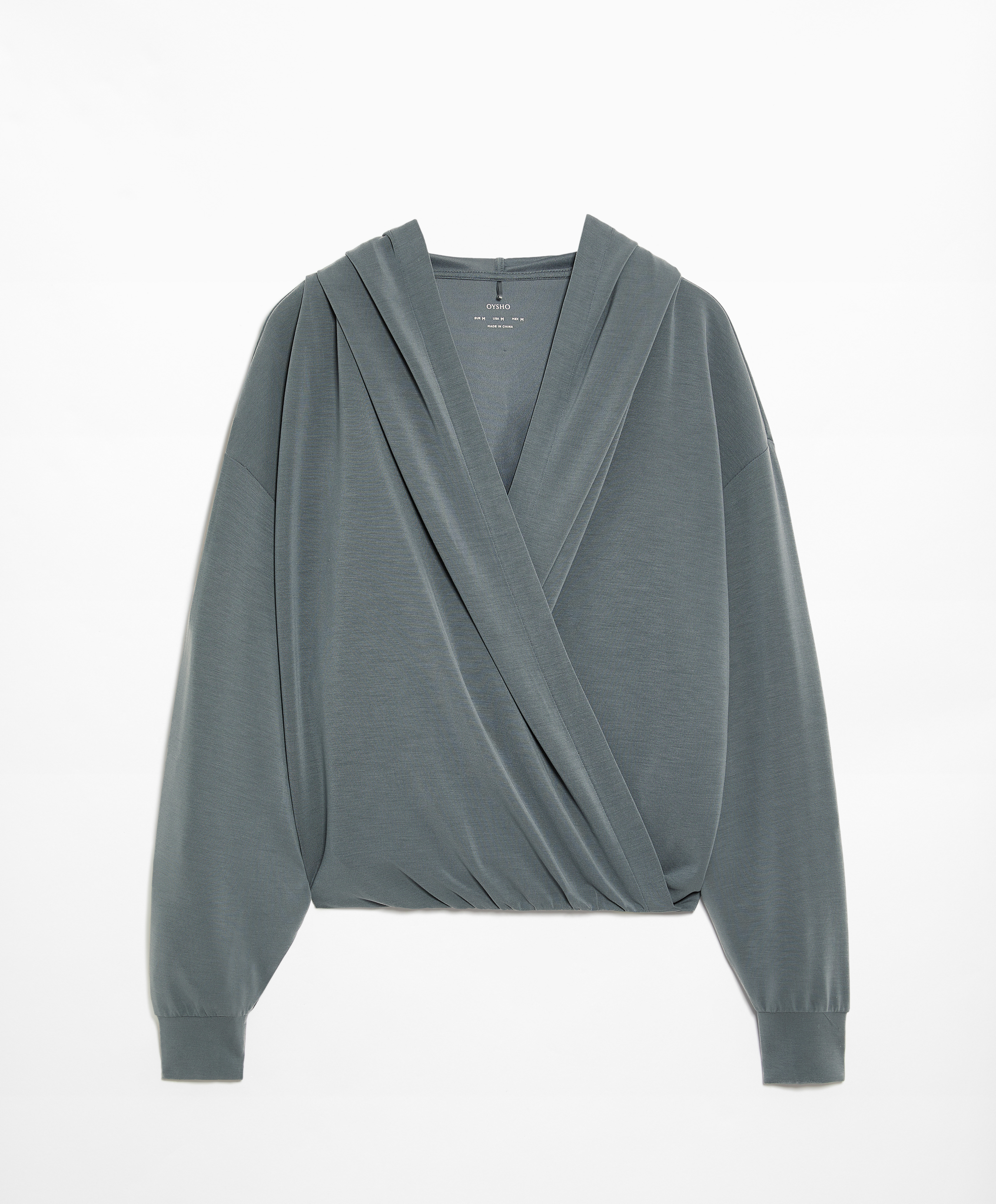 Hooded wrap sweatshirt with modal