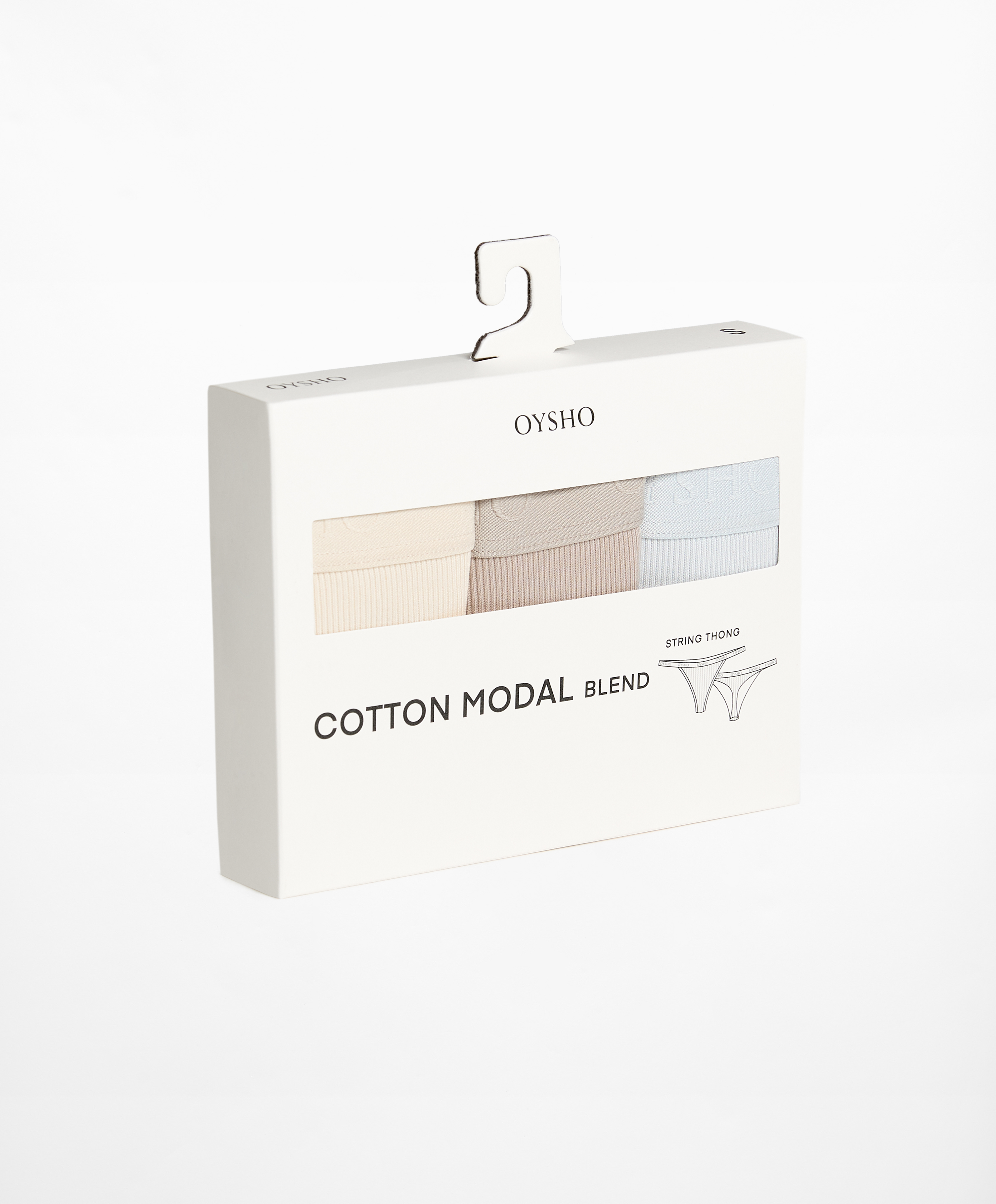 3 cotton blend thongs with logo