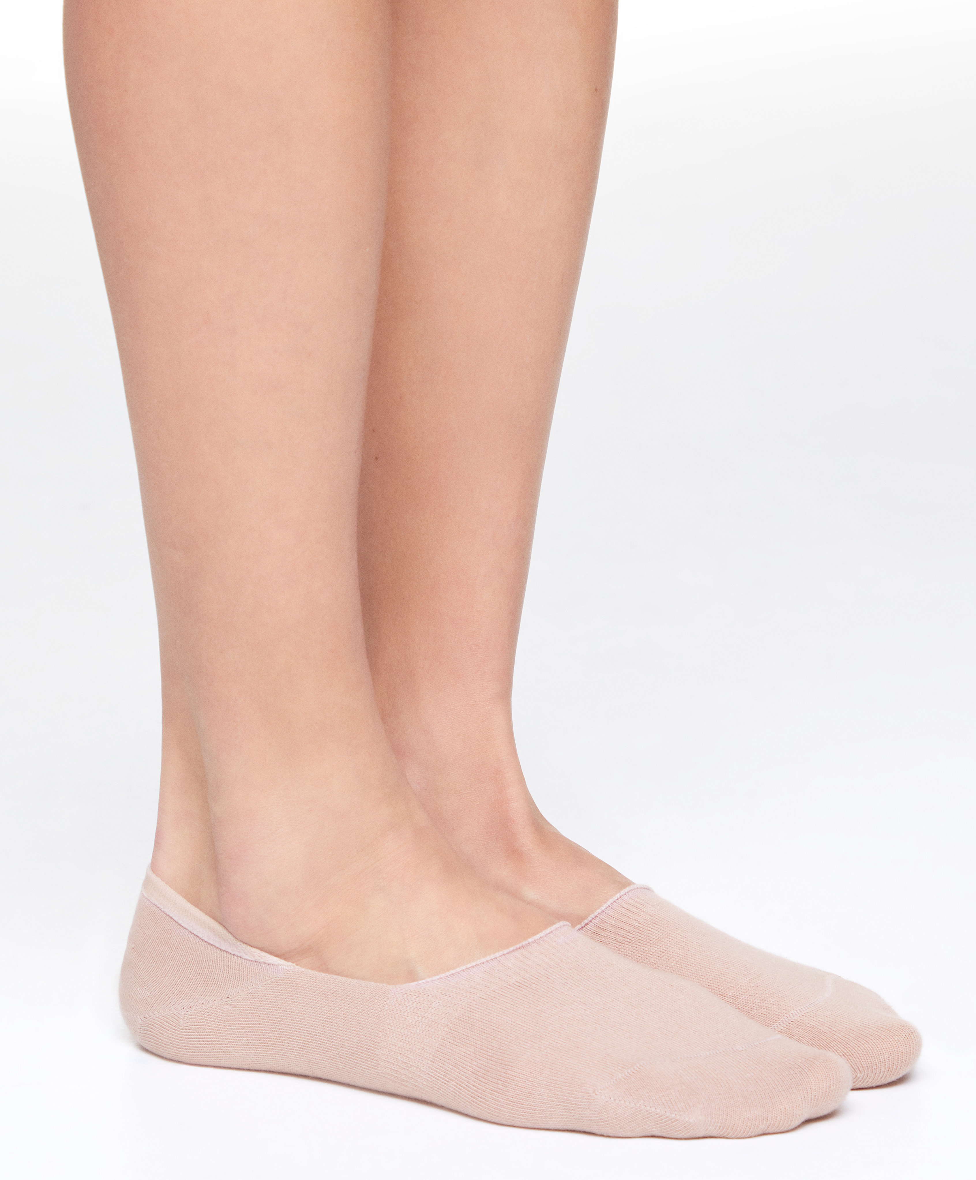 2 pairs of high-cut cotton blend invisible socks