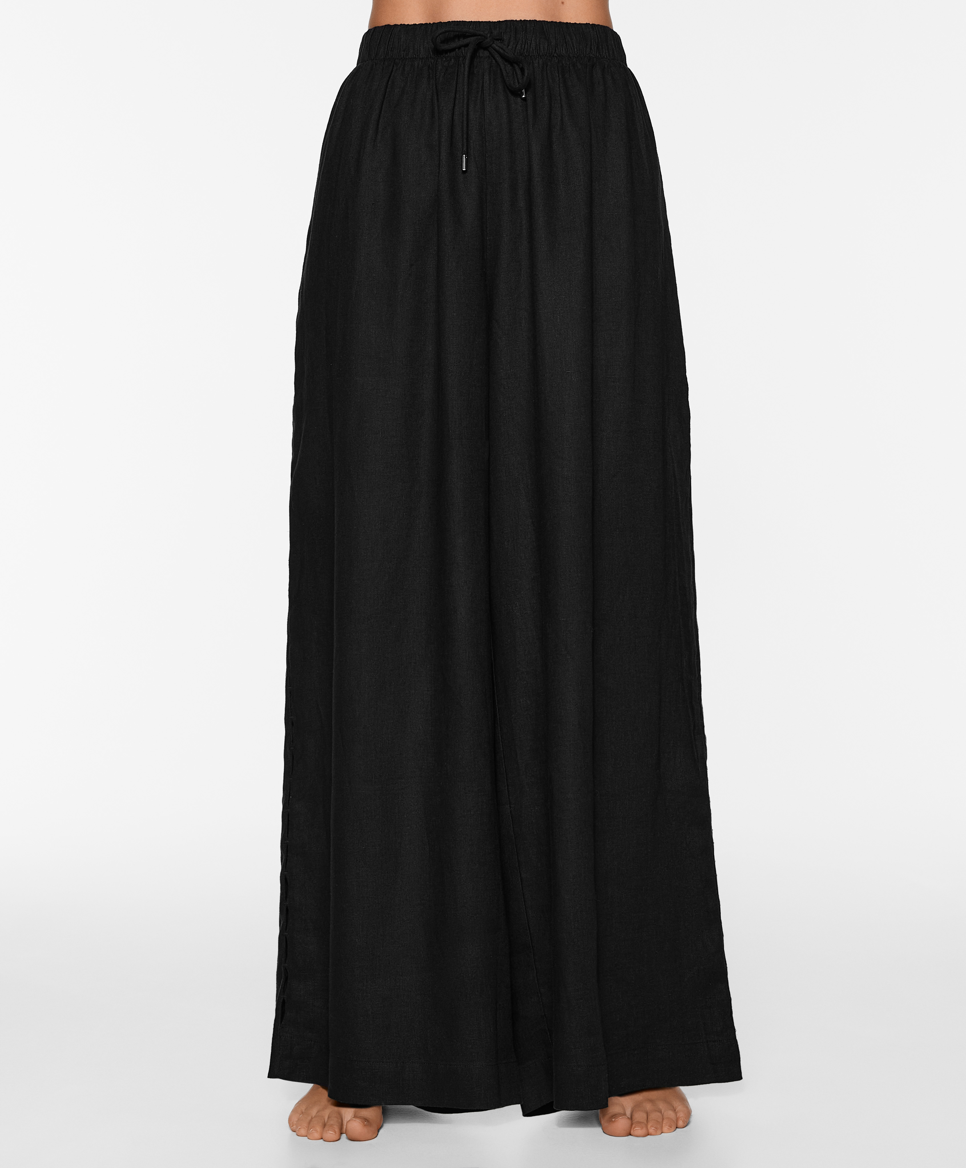 Straight cut 100% linen trousers