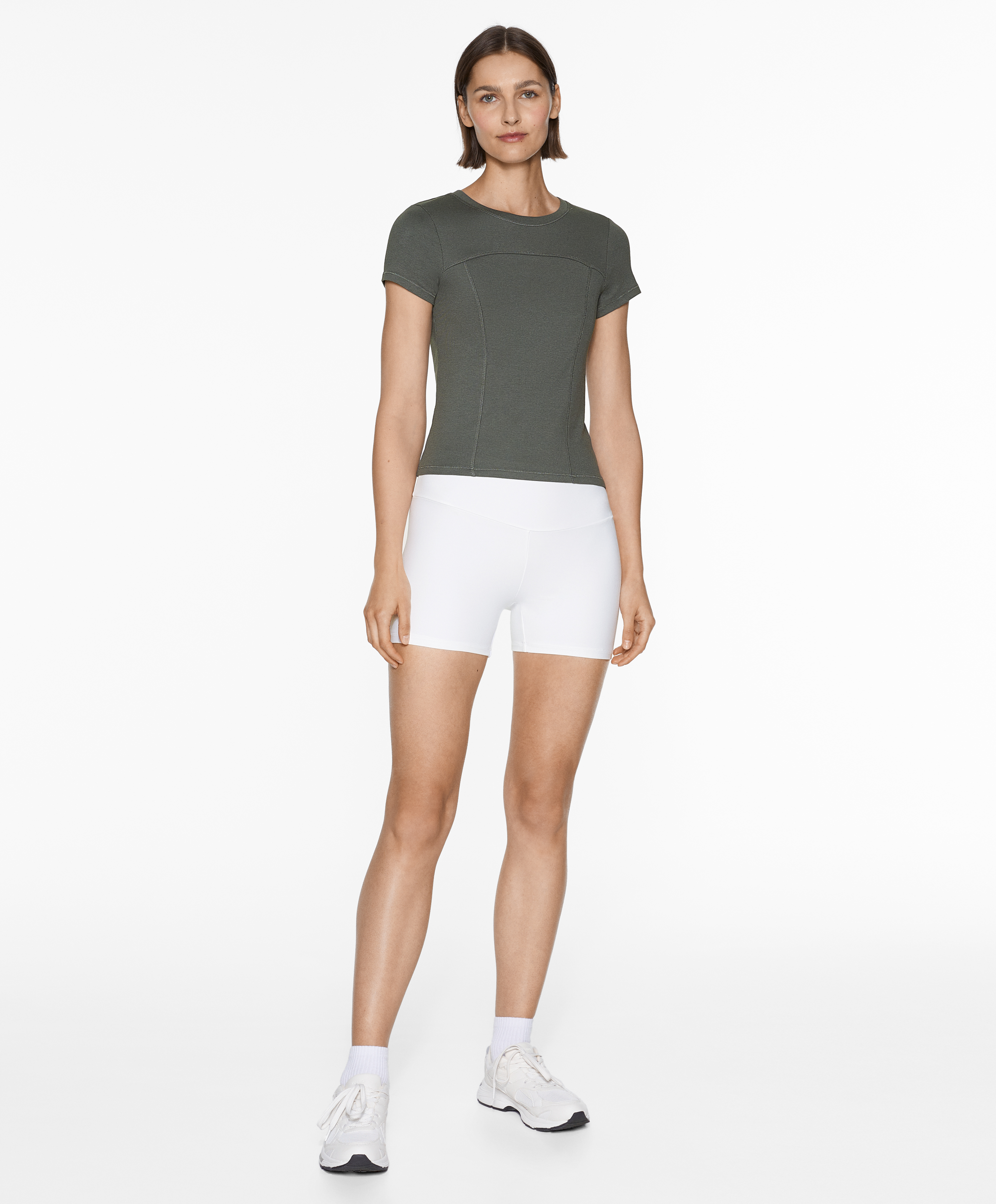 Ribbed short sleeve T-shirt