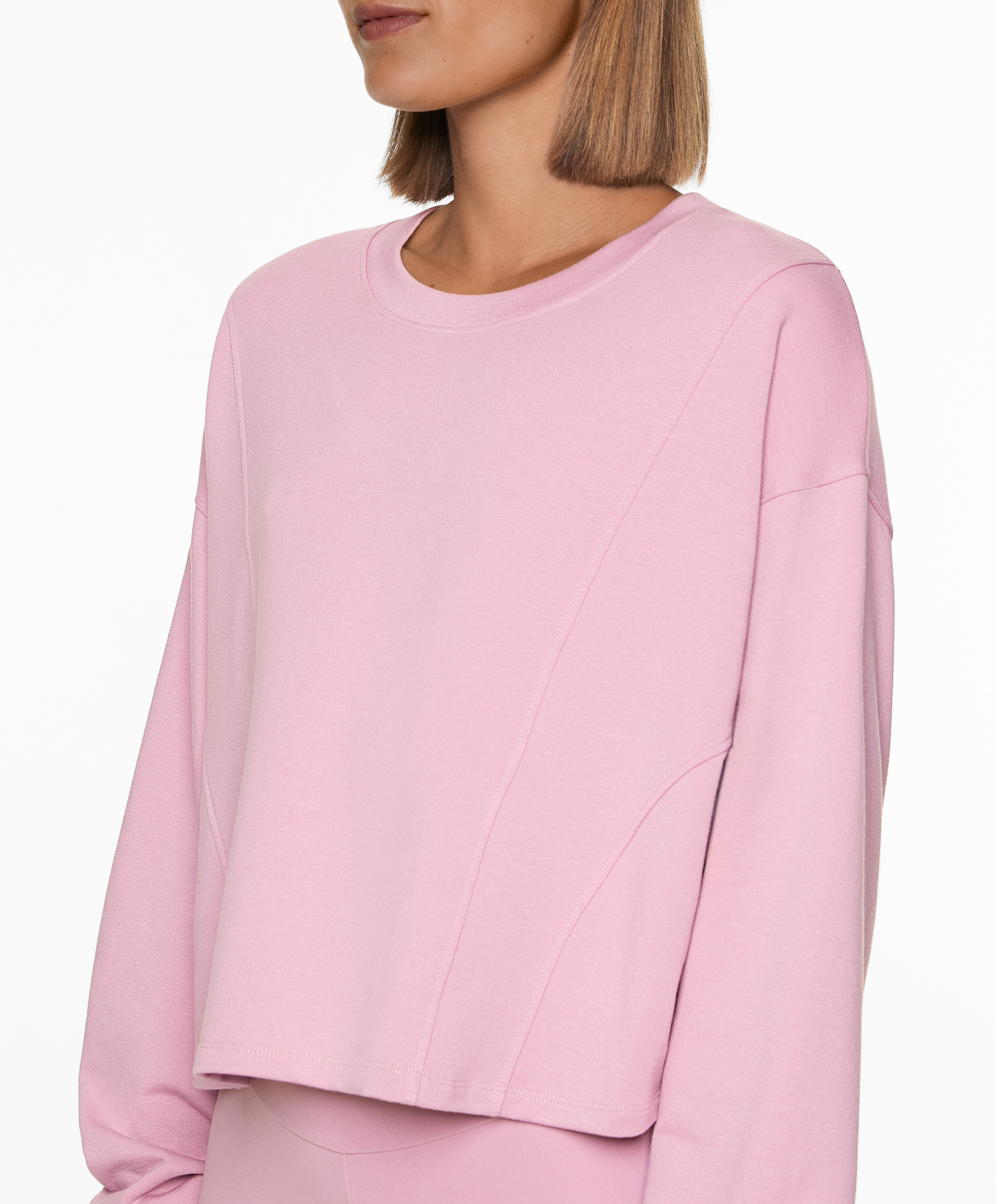 Crop sweatshirt with cotton and modal