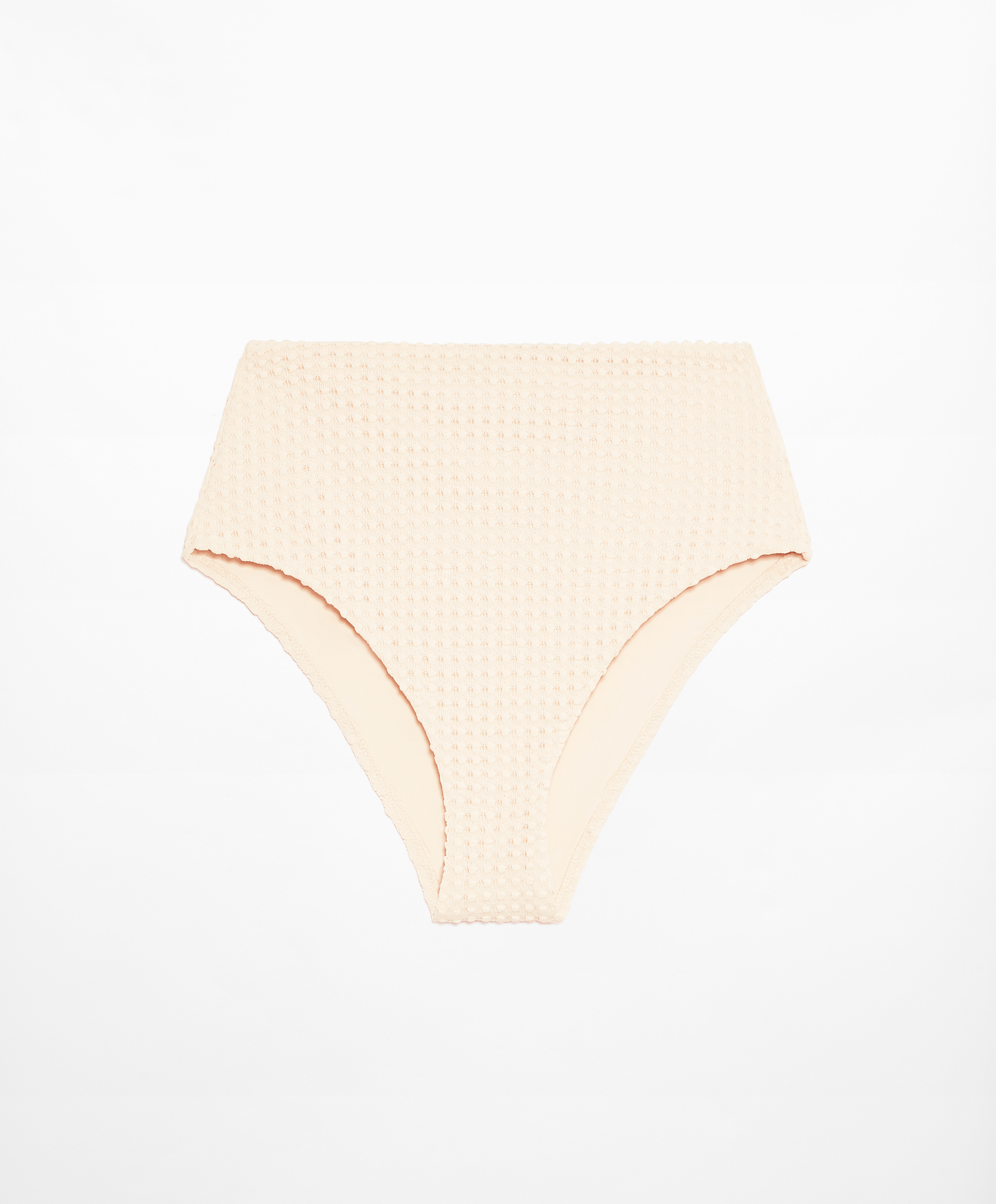 Bubble textured high-waisted bikini briefs