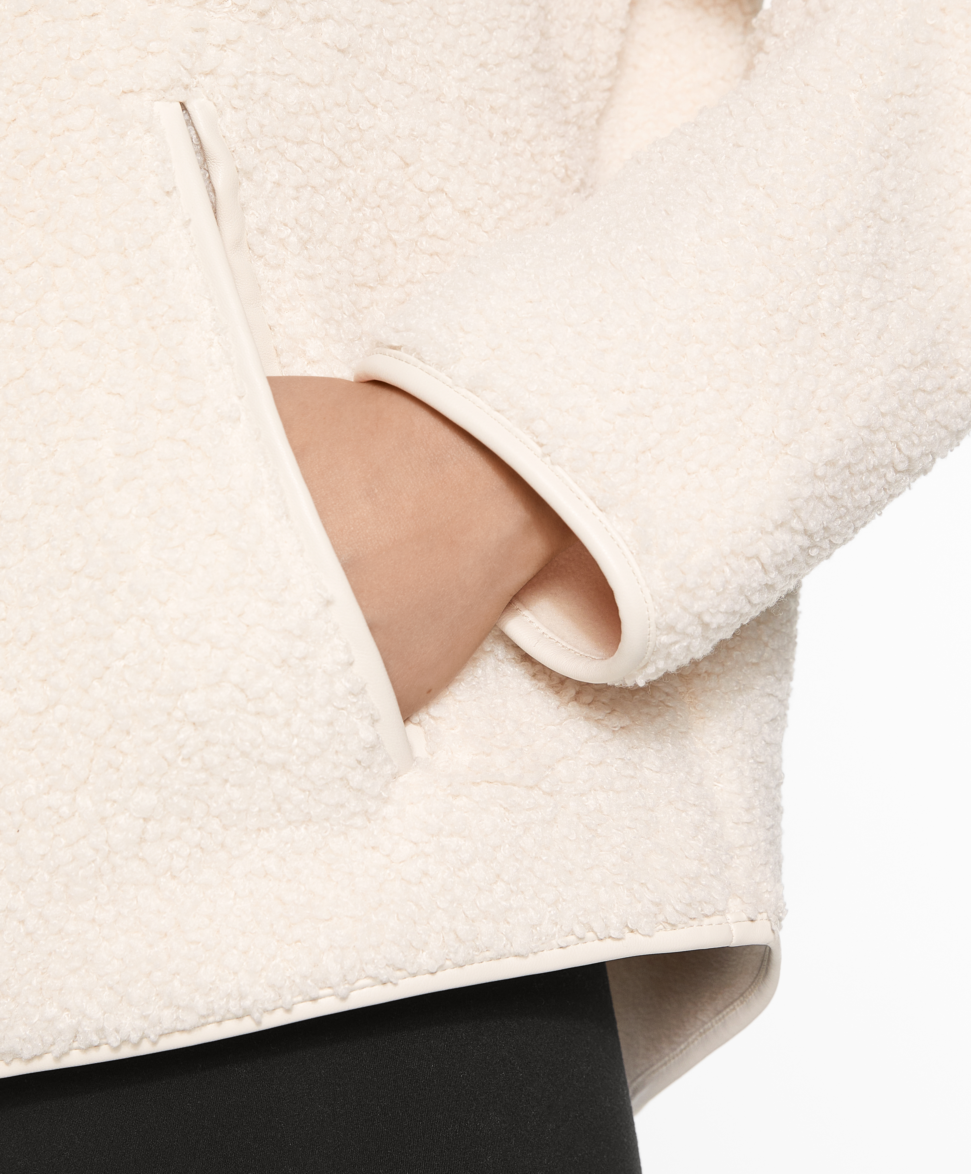 Faux-shearling sweatshirt