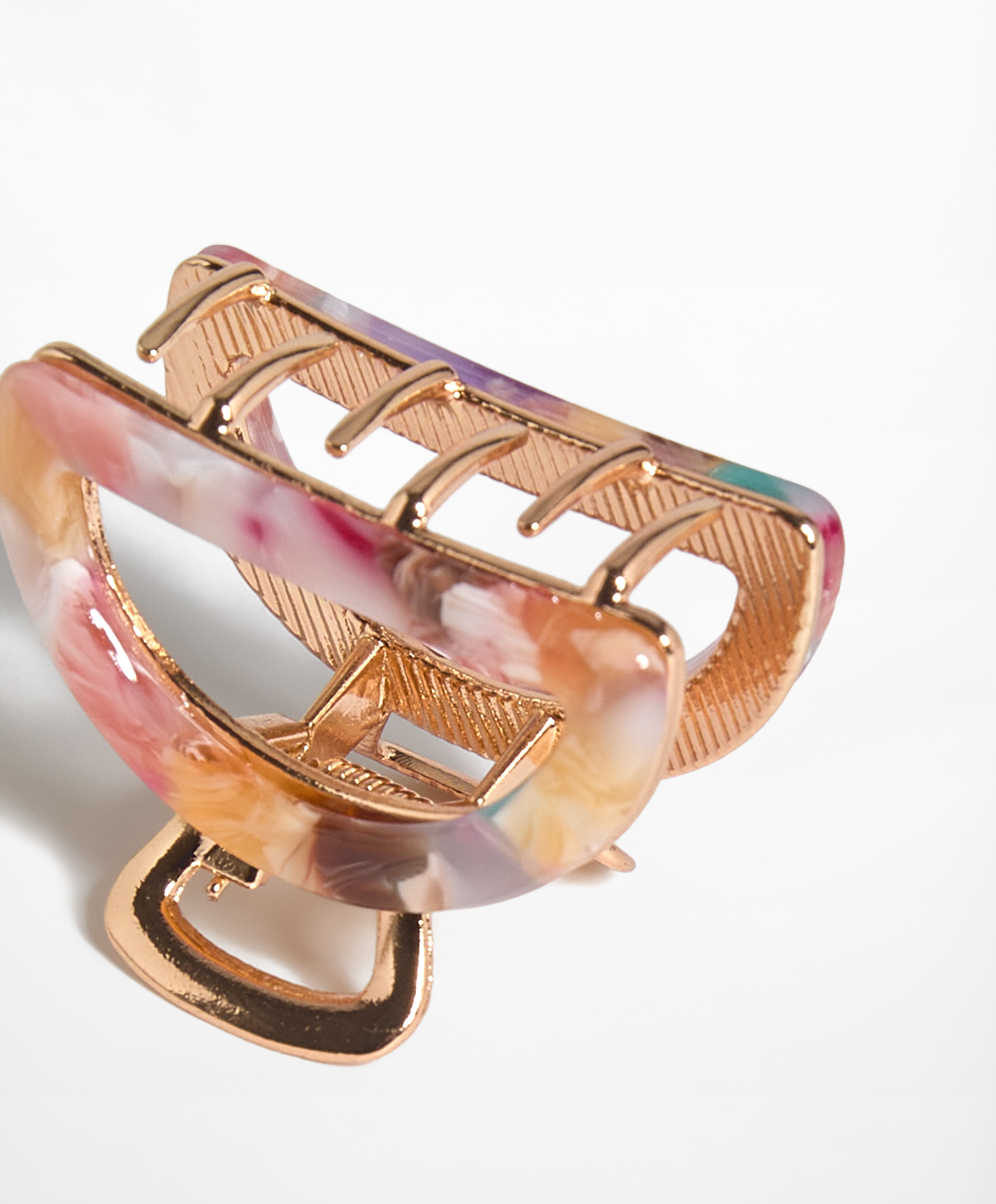 2 metallic mini hair clips