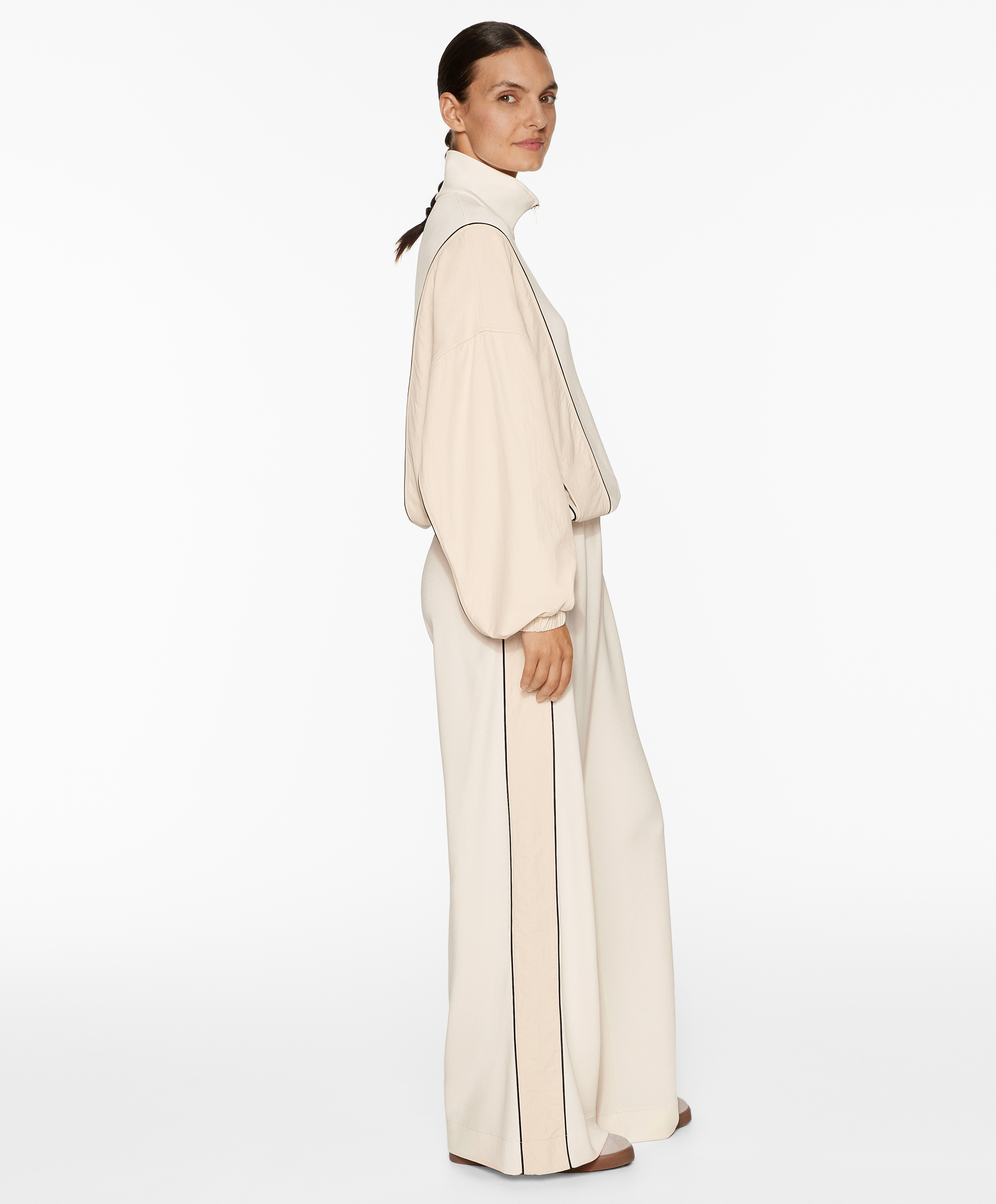 Side appliqué jacket with modal