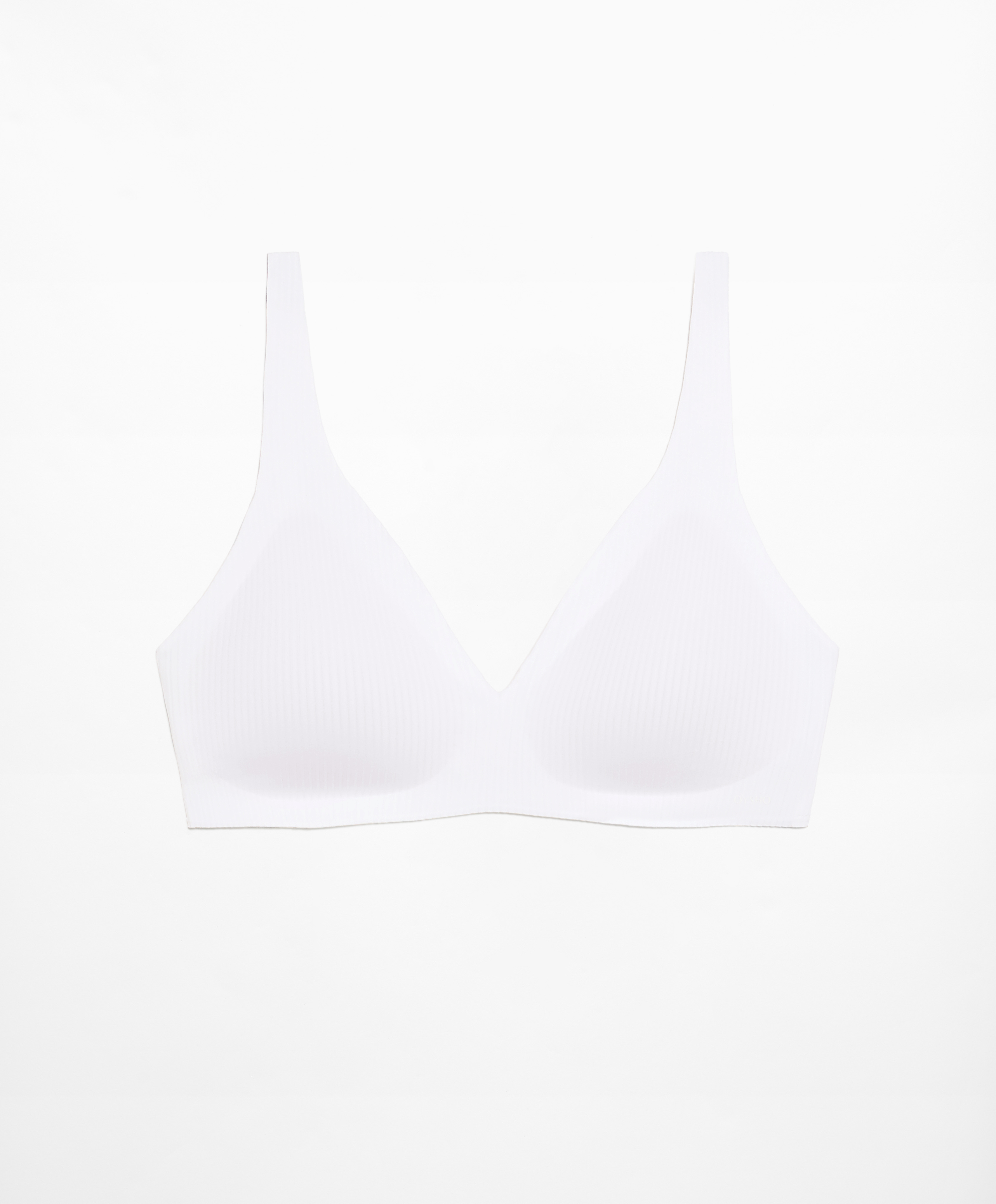 Invisible micro rib halter bra