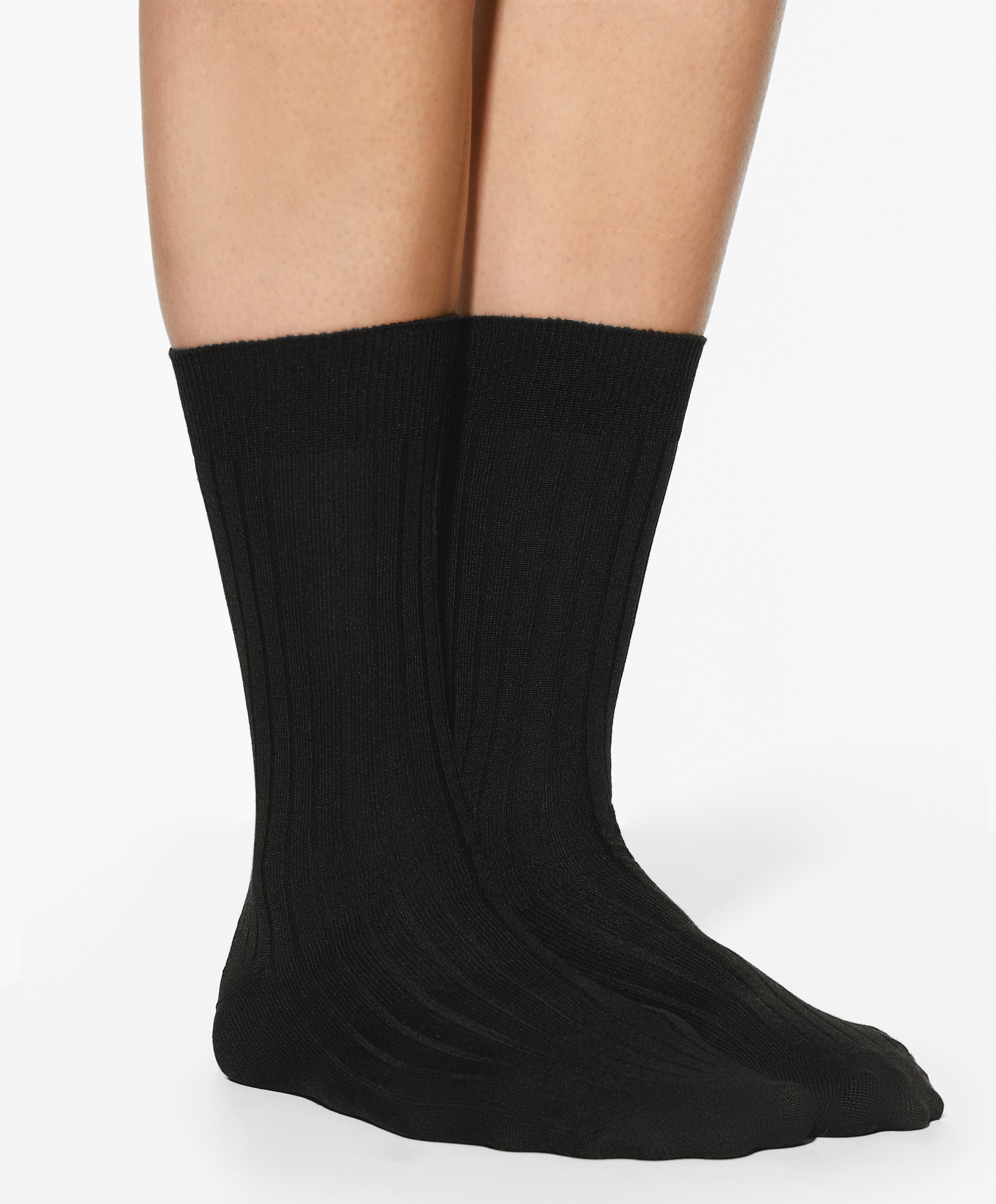 Rib silk classic socks