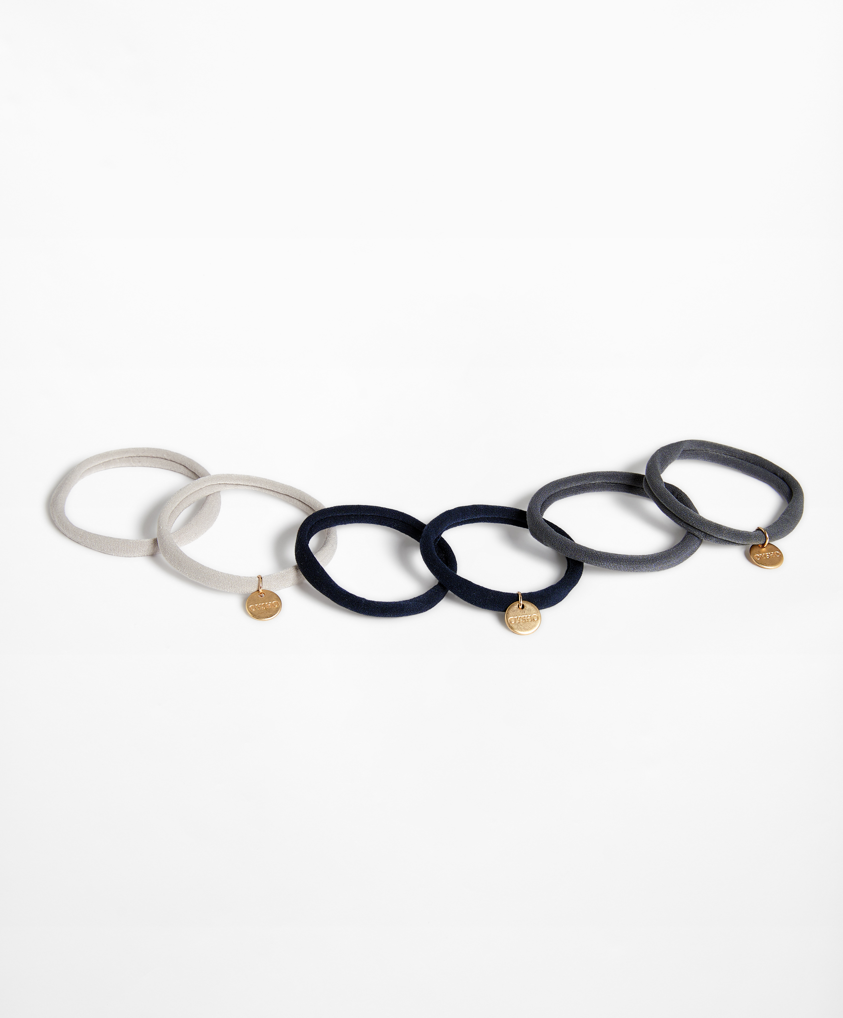 6 Oysho plaque hair ties