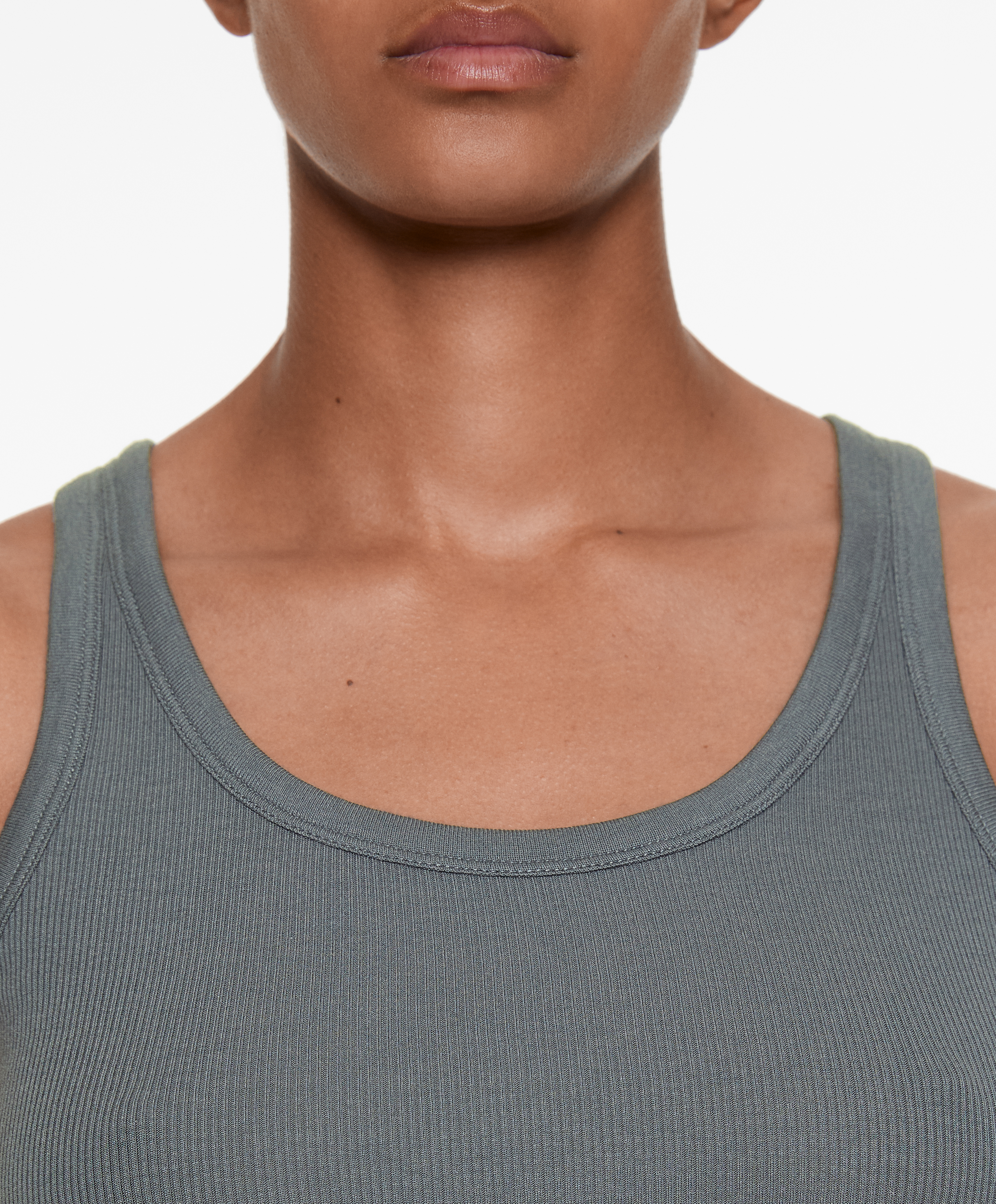 Rib vest top with cotton and modal