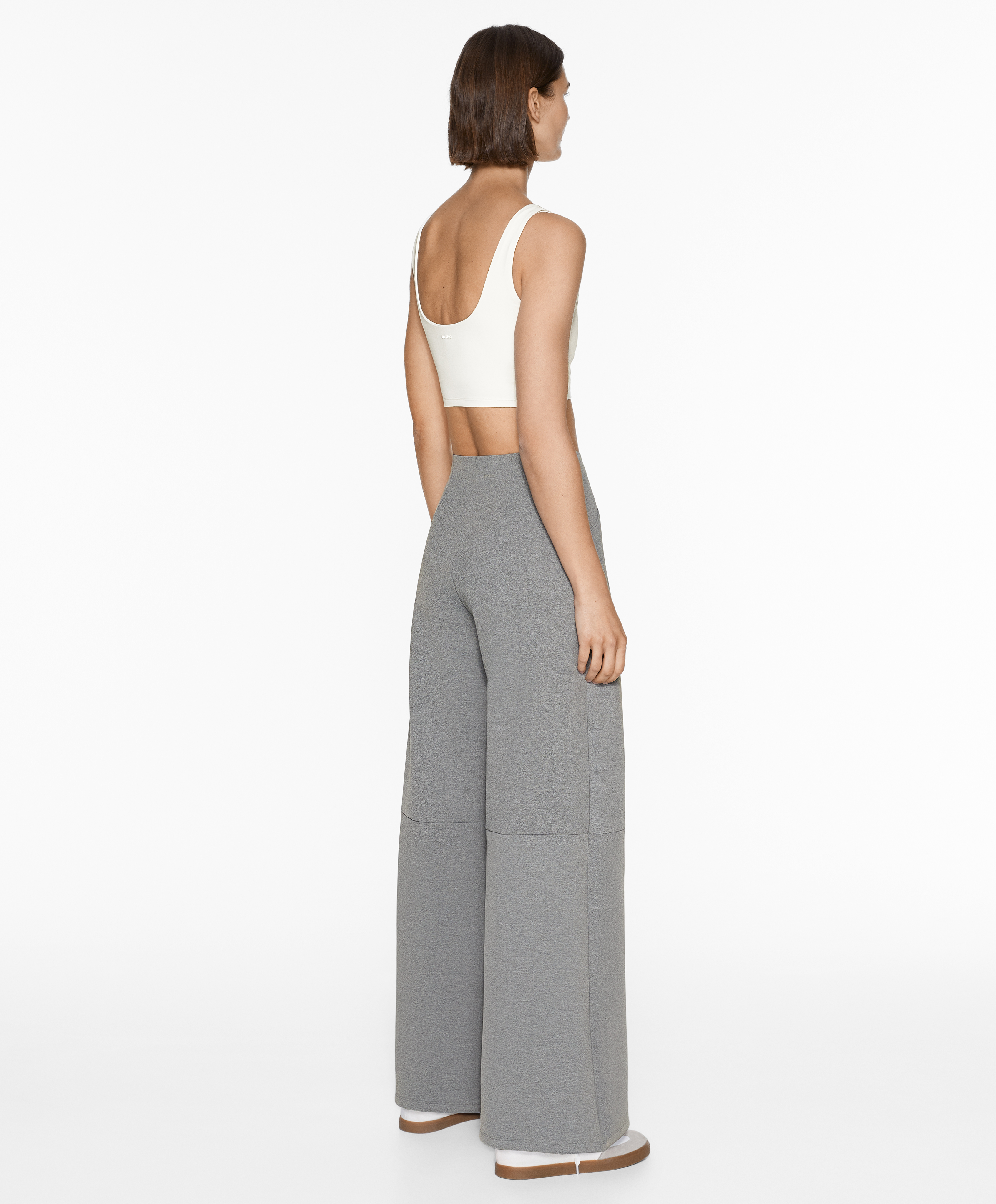 Neoprene-effect wide-leg trousers