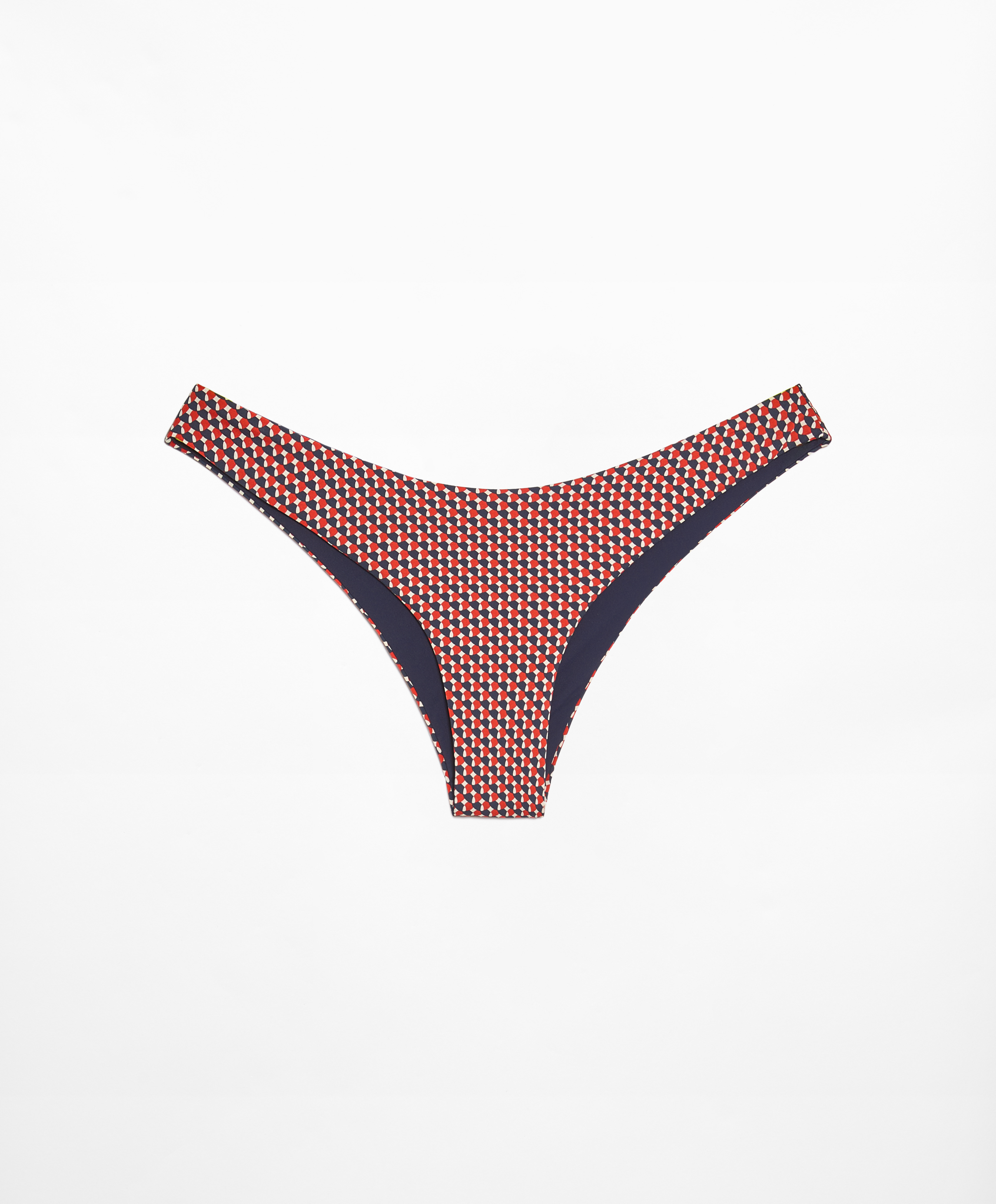 U-cut medium-coverage geometric mini bikini briefs