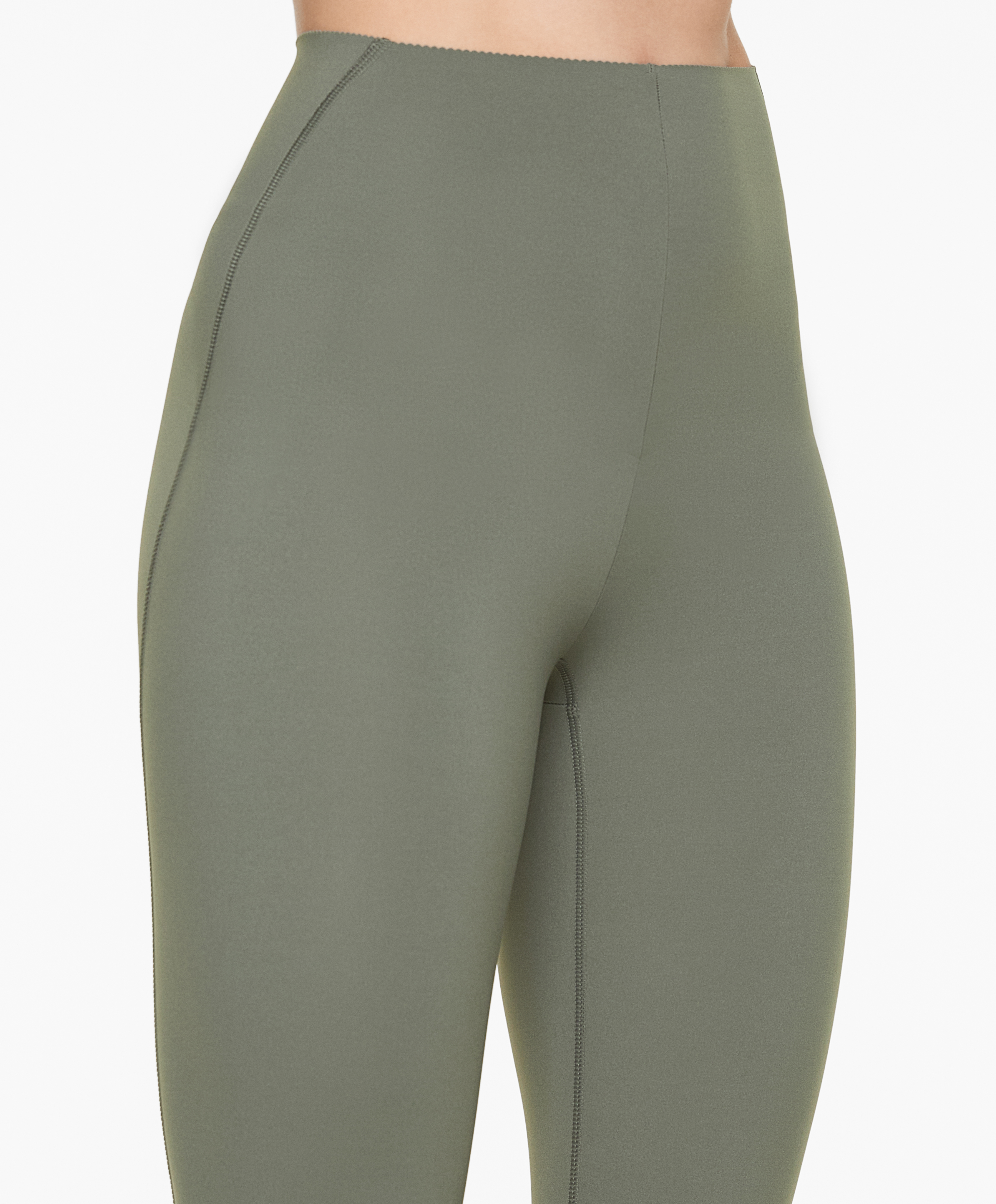Compressive core control ankle-length leggings