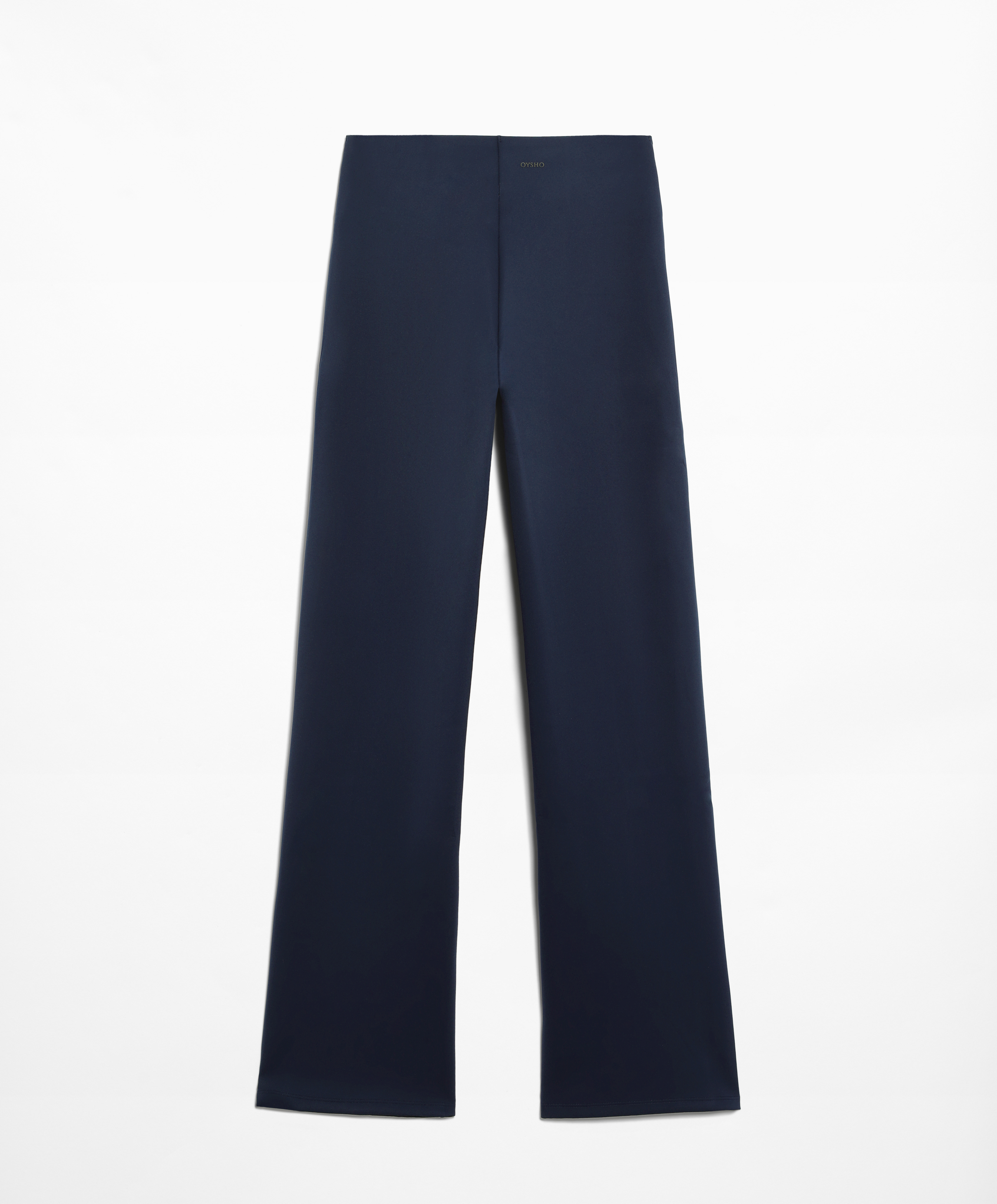 Neoprene-effect straight-leg trousers