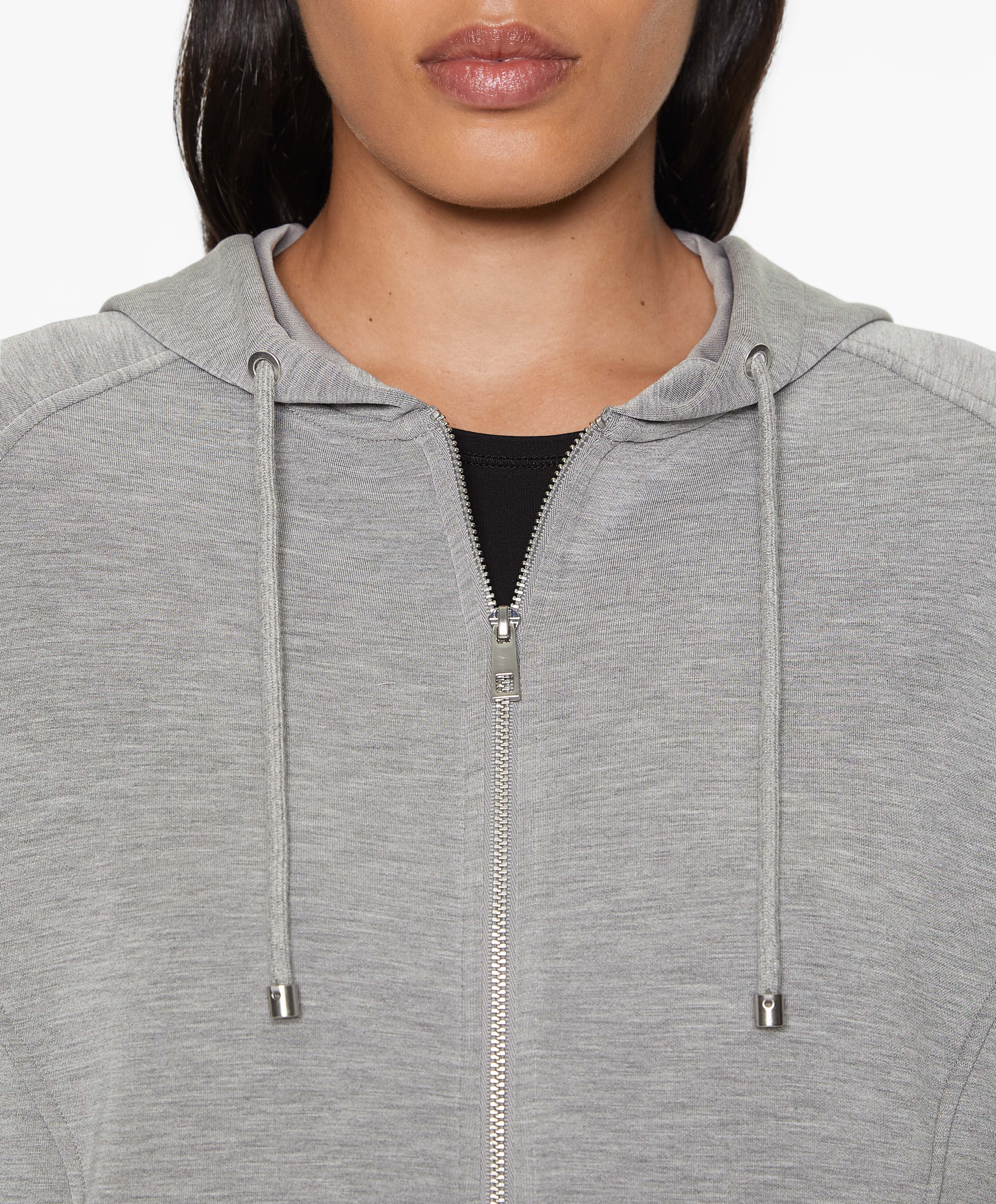 Knit hooded jacket with modal